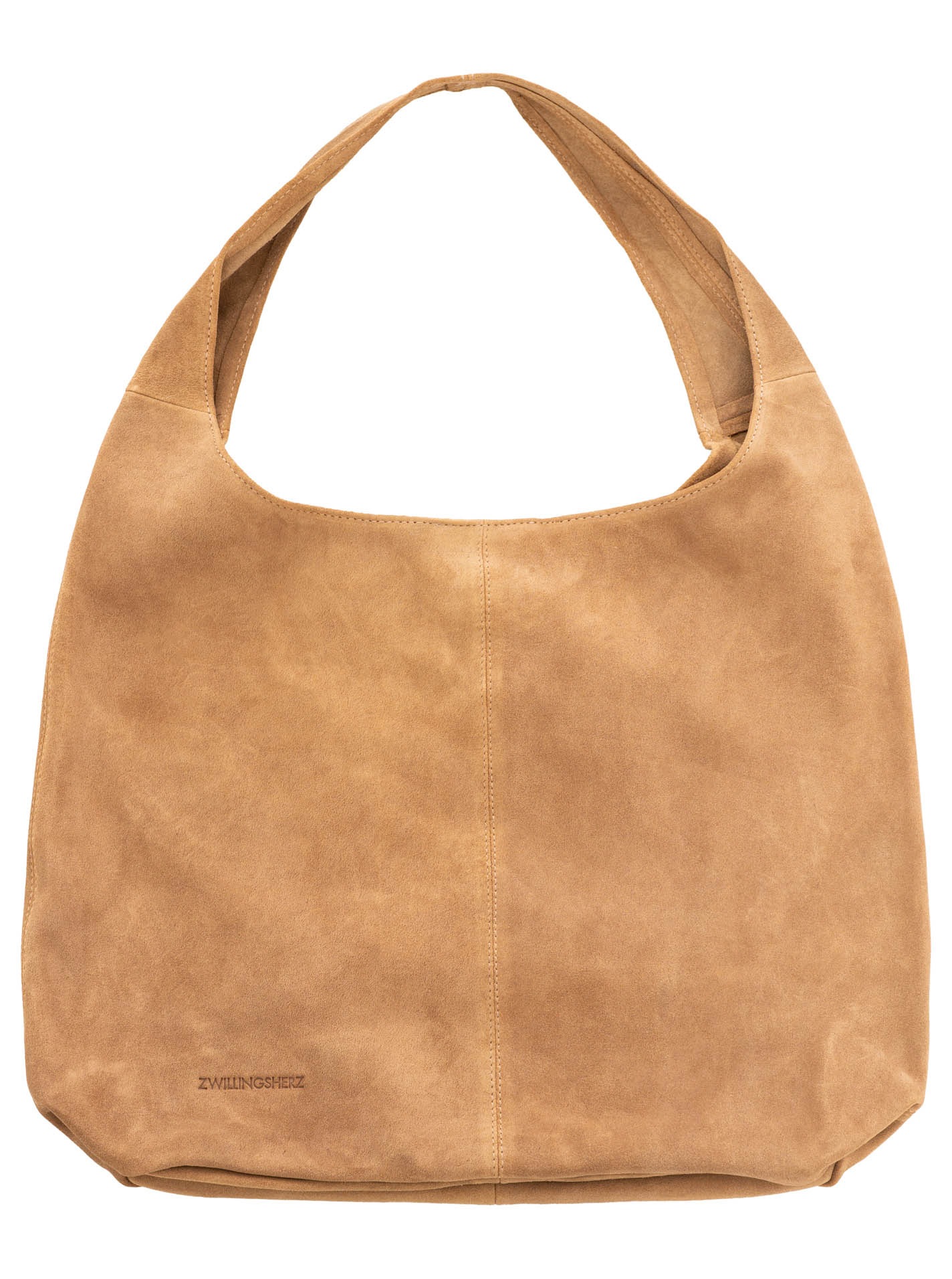 Zwillingsherz Tragetasche ""Everyday Suede"" Beuteldesign, breiter Schulterriemen, weiches Wildleder