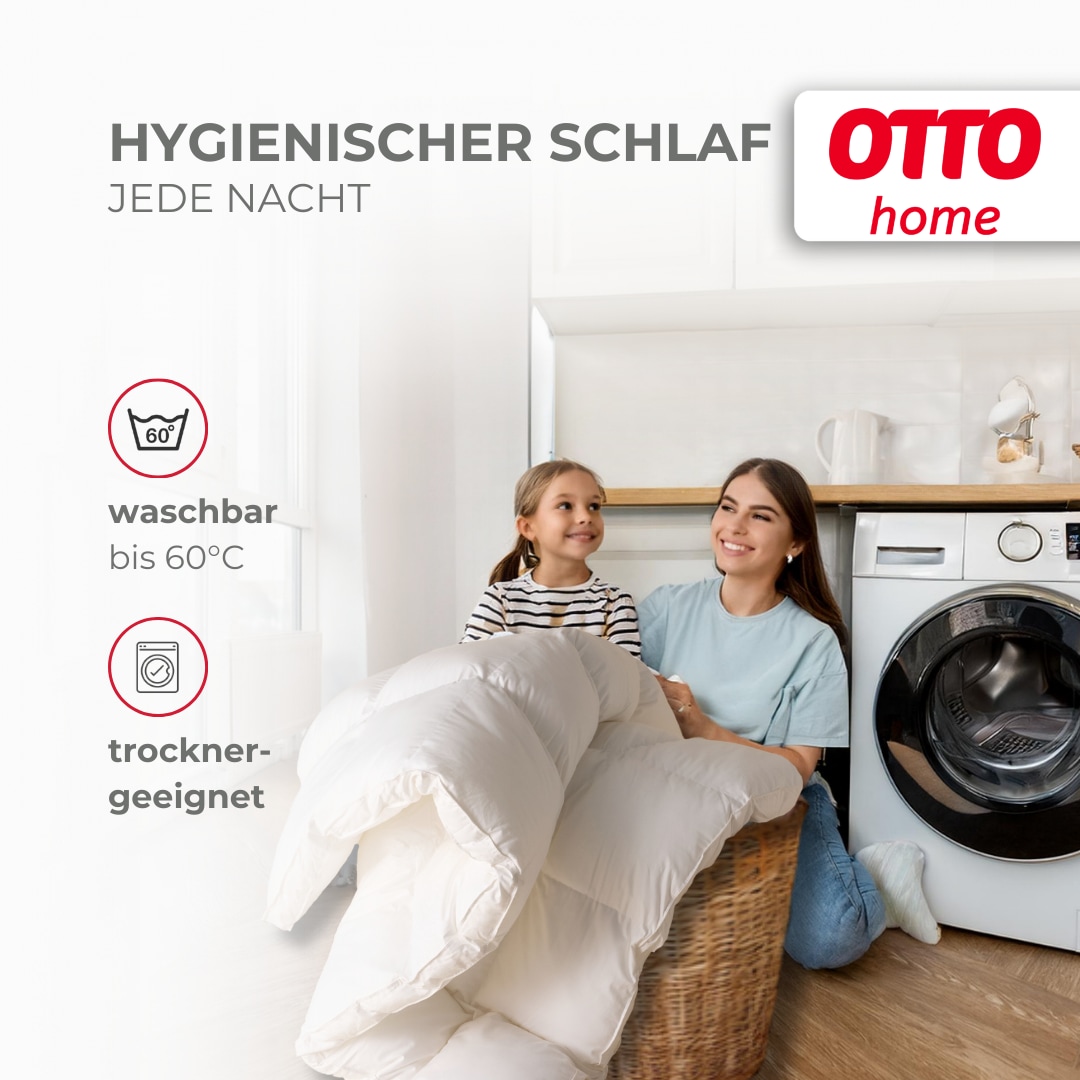OTTO home Microfaserbettdecke + Kopfkissen »Baca, 2-tlg. Bettdecke 135x200 oder155x220 cm mit Kissen 80x80 cm« Set Bettdecke & Kissen Made in Germany, Sommer, Winter