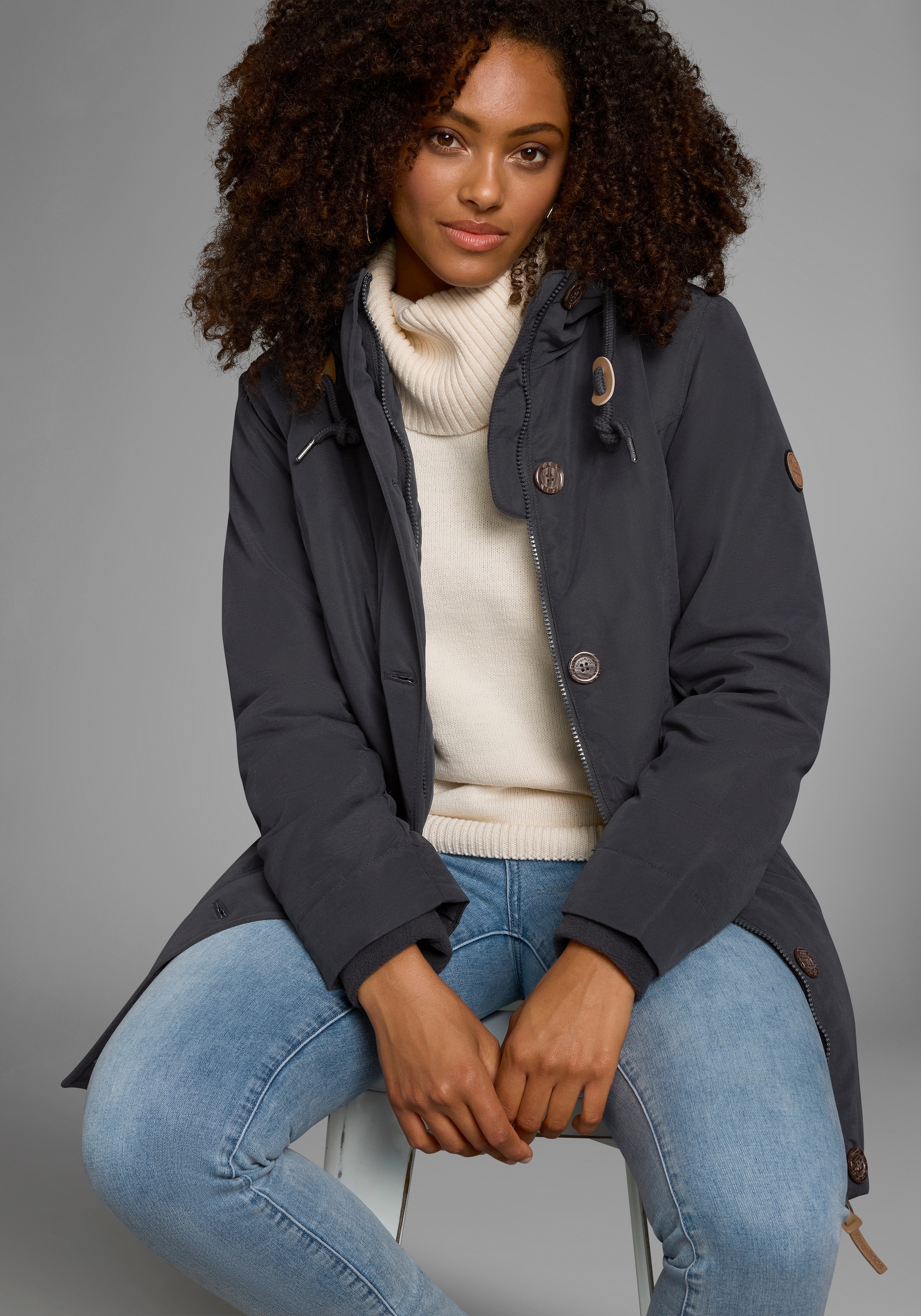 KangaROOS Winterjacke, mit Kapuze, für die kalte Jahreszeit, aus leichtem W günstig online kaufen