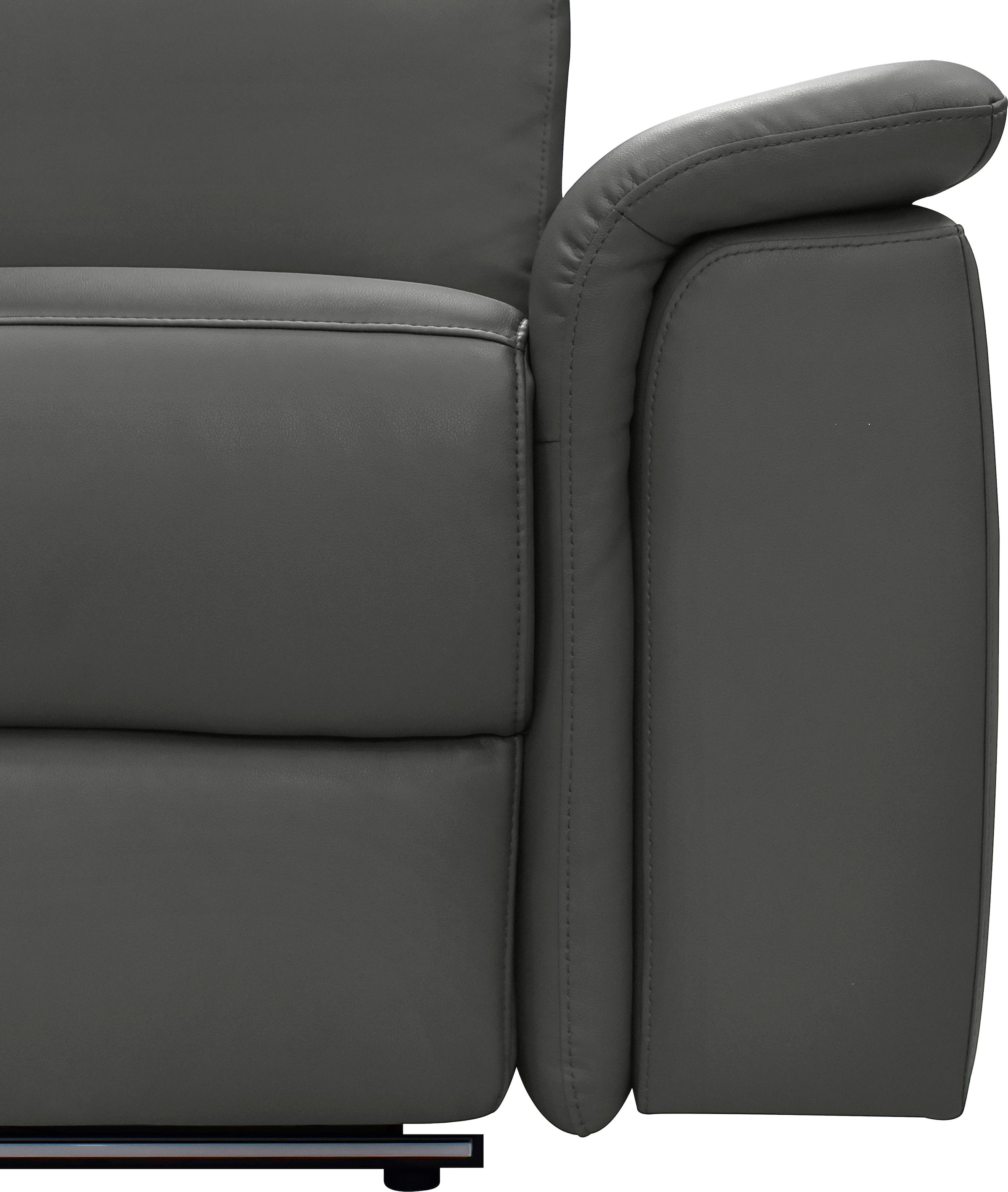 Places of Style Ecksofa »Pareli, L-Form, 259cm,m. Recamiere, Echtleder, Kunstleder, Webstoff«, man. o. elektr. Relaxfunktion, USB/Kopfteilverstellg u. LED