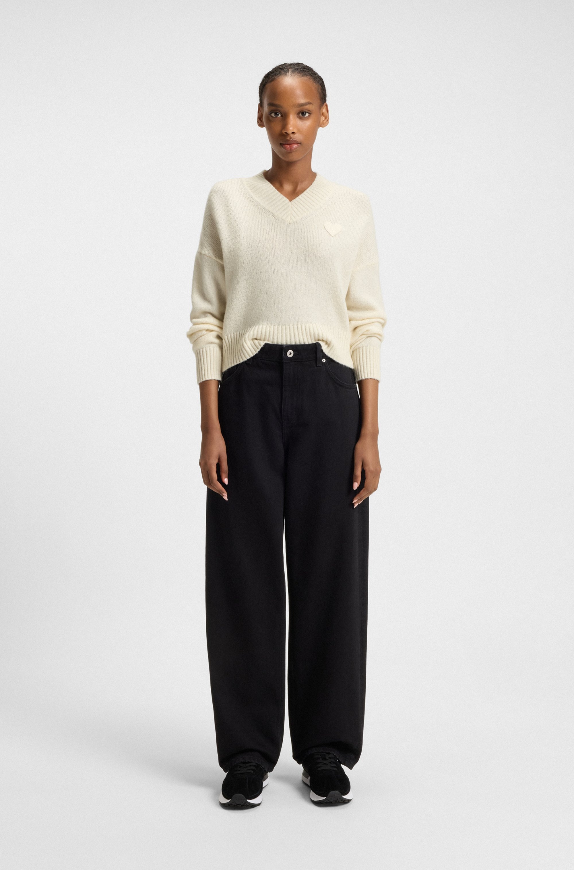 Thumbnail - HUGO Blue Strickpullover "Scutie" Relaxed Fit, in Cropped-Länge