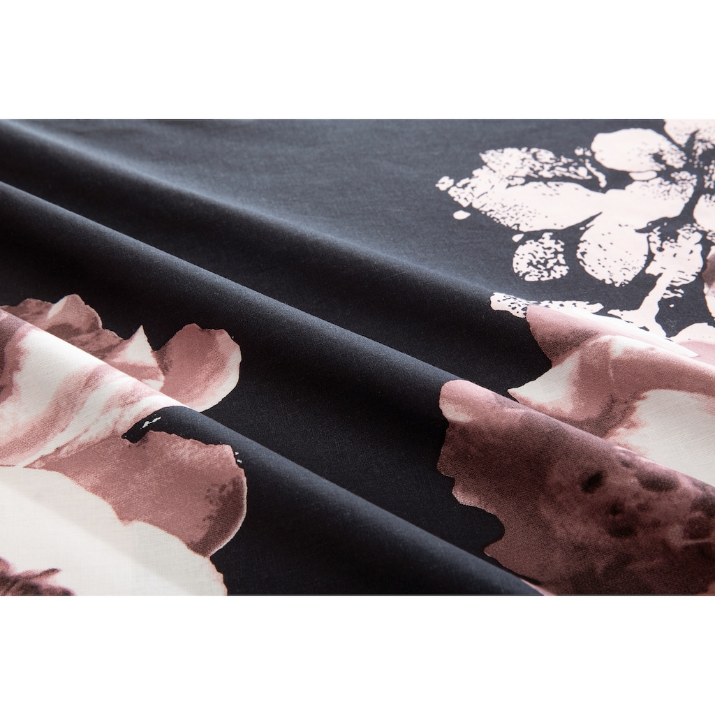 Home affaire Bettwäsche »Melina in Gr. 135x200 oder 155x220 cm«, (2 tlg.), Bettwäsche aus Baumwolle, florale Bettwäsche mit Reißverschluss