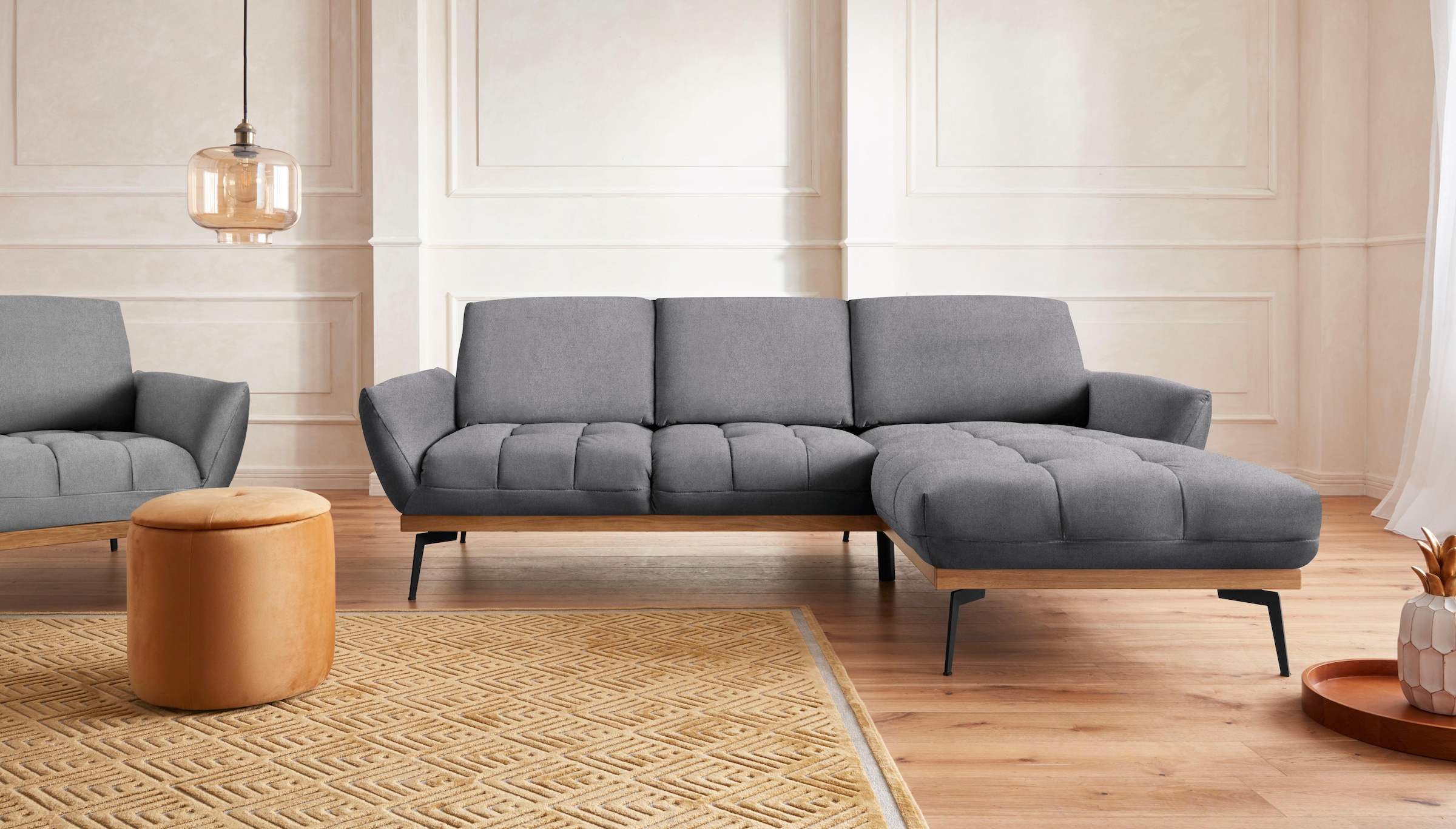 exxpo - sofa fashion Ecksofa »Palic, inkl. Rückenverstellung, bequem, elegant, Breite 245cm, L-Form«