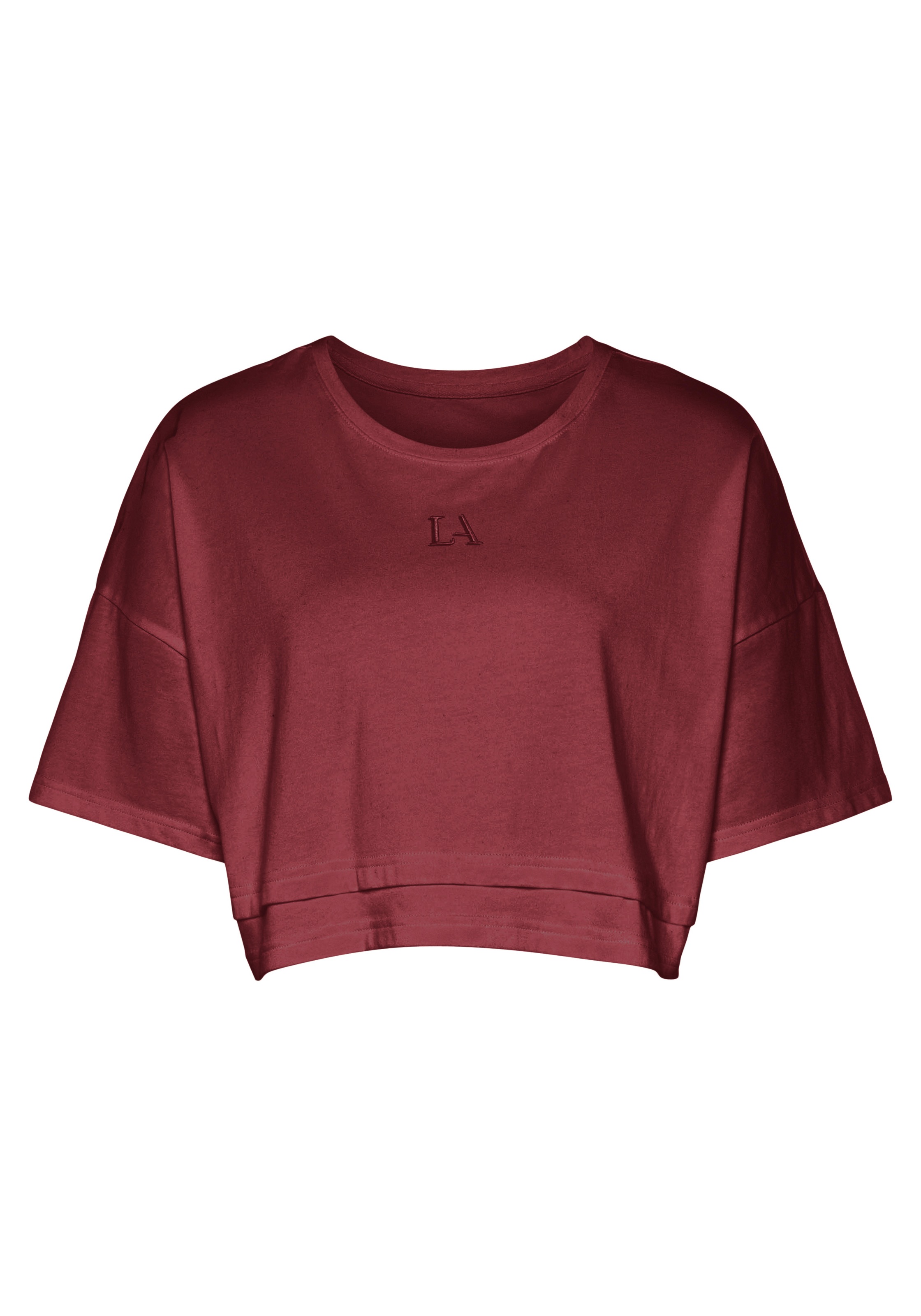 LASCANA Kurzarmshirt mit kastigem Schnitt und Lagen-Look günstig online kaufen