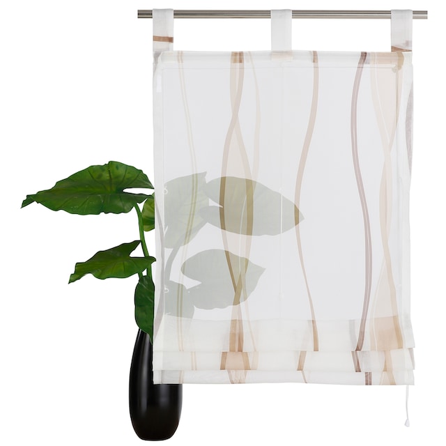 my home Raffrollo »Dimona«, mit Schlaufen, Transparent, Voile, Polyester |  BAUR