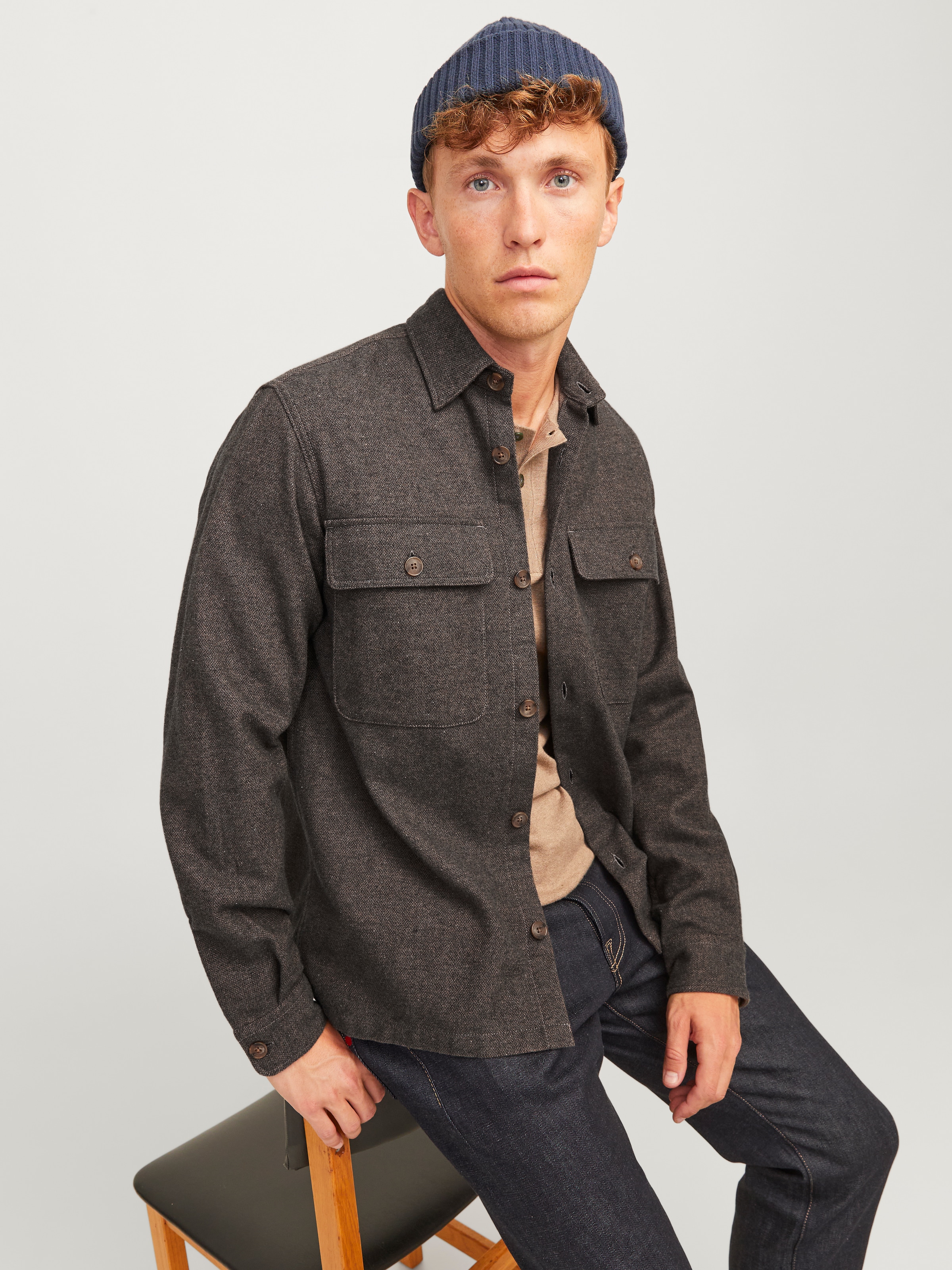 Jack & Jones Langarmhemd "JPRRAYMOND MELANGE SOLID LS OVERSHIRT SN" günstig online kaufen