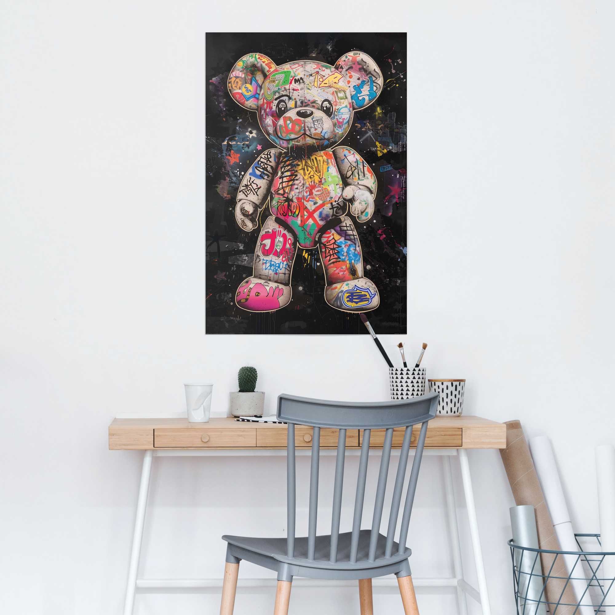 Reinders! Poster »Graffiti-Bär«, Kinderzimmer - Mehrfarbig - 150 gr. Papier - Tiere - 61x91,5 cm