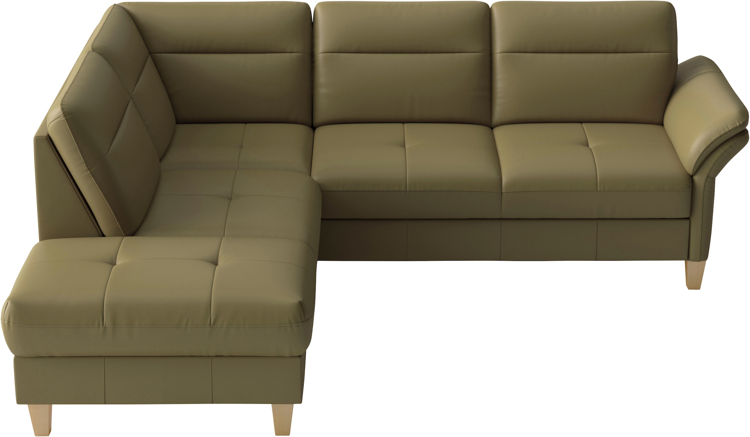 sit&more Ecksofa »Pamela L-Form, Leder, B: 218 cm« optional Armteilverstellung, Bettfunktion & Bettkasten