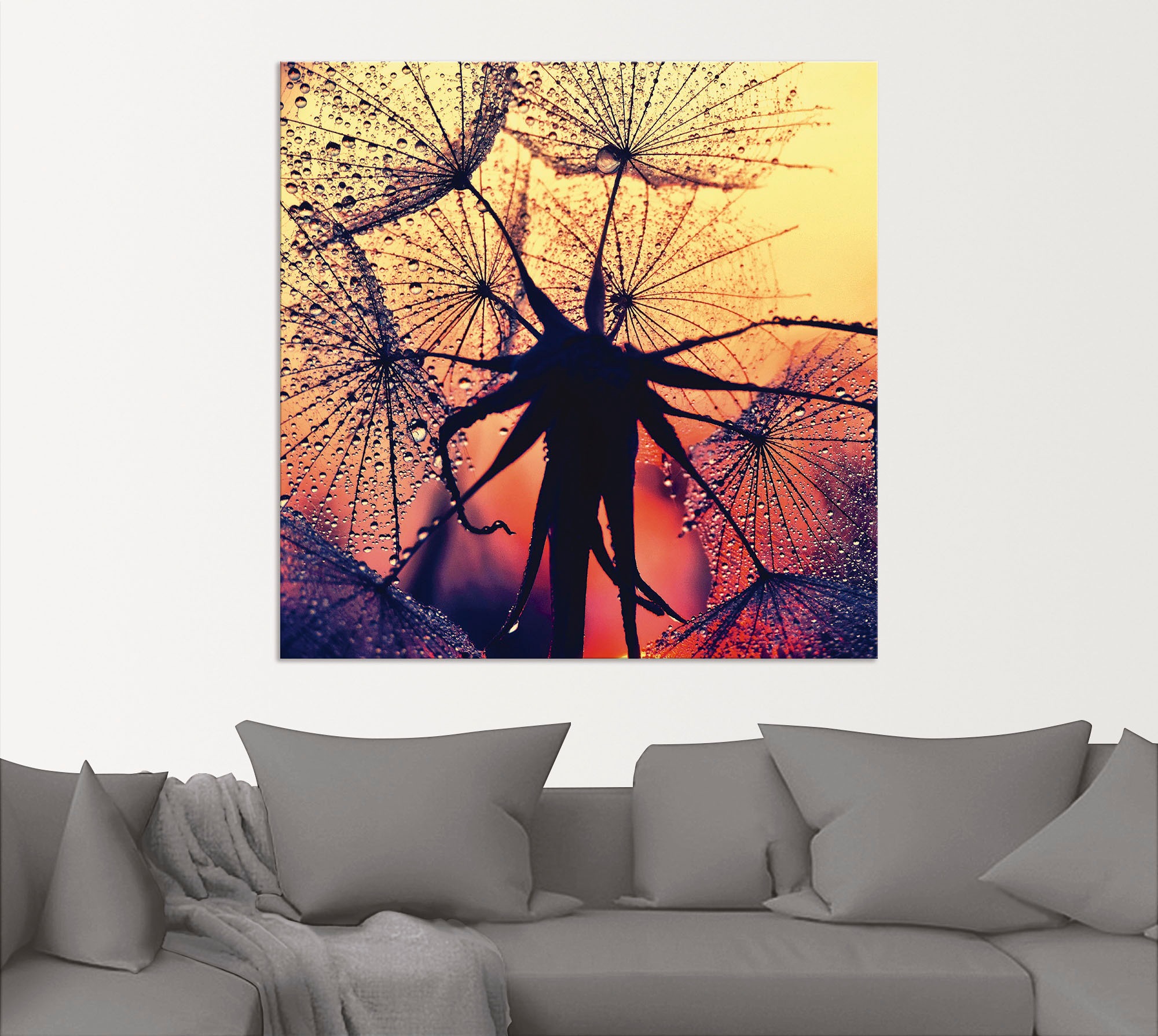 Artland Leinwandbild »Pusteblume im Sonnenuntergang«, Blumen, (1 St.), auf Keilrahmen gespannt
