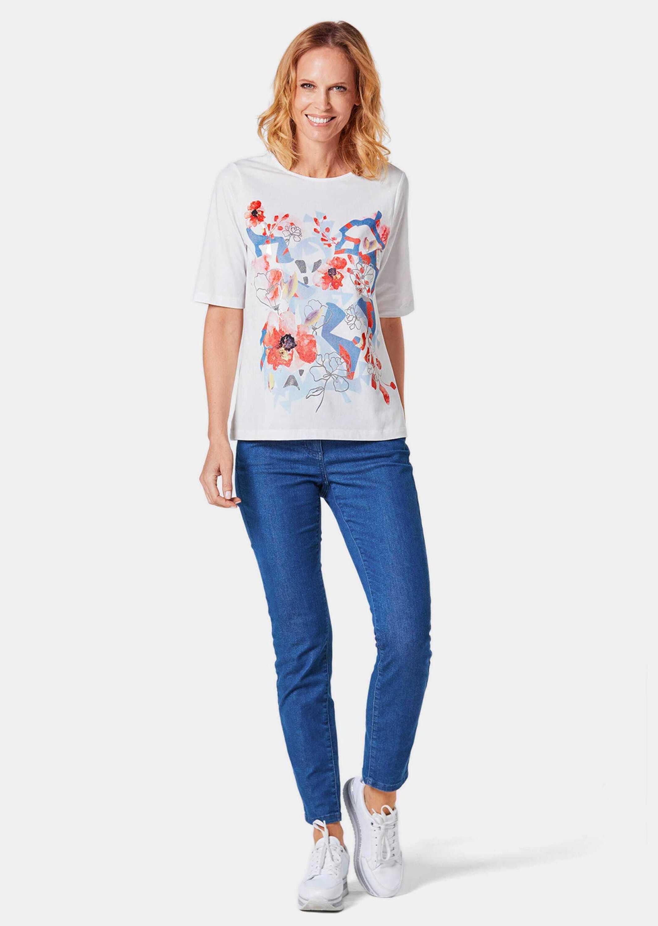 GOLDNER Print-Shirt »Kurzgröße Druckshirt aus pflegeleichtem Baumwoll-Jersey«