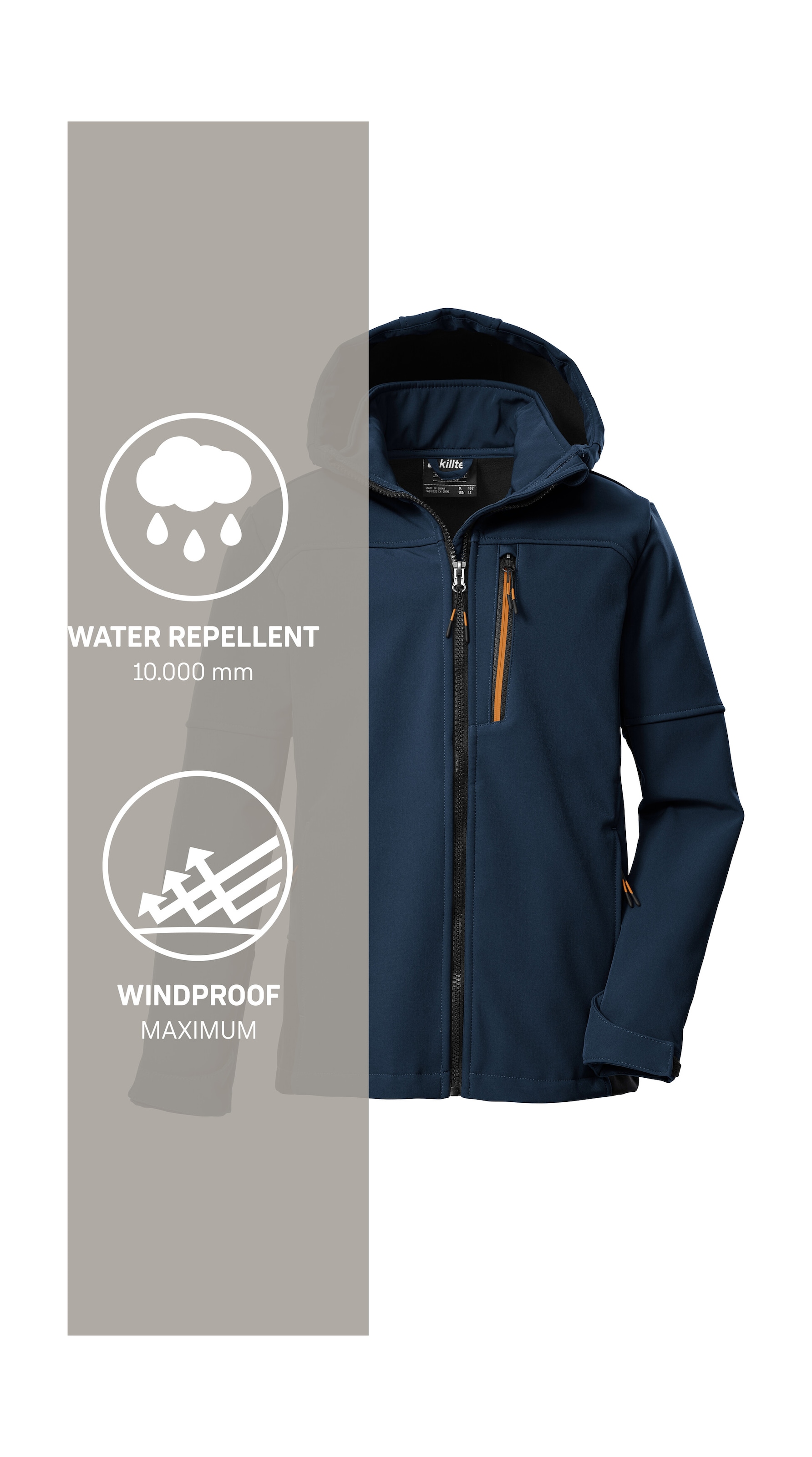 Killtec Softshelljacke »KOW 226 BYS SFTSHLL JCKT«, Wind- und wasserabweisende Kinder-Softshelljacke, Fleece, Reflektoren