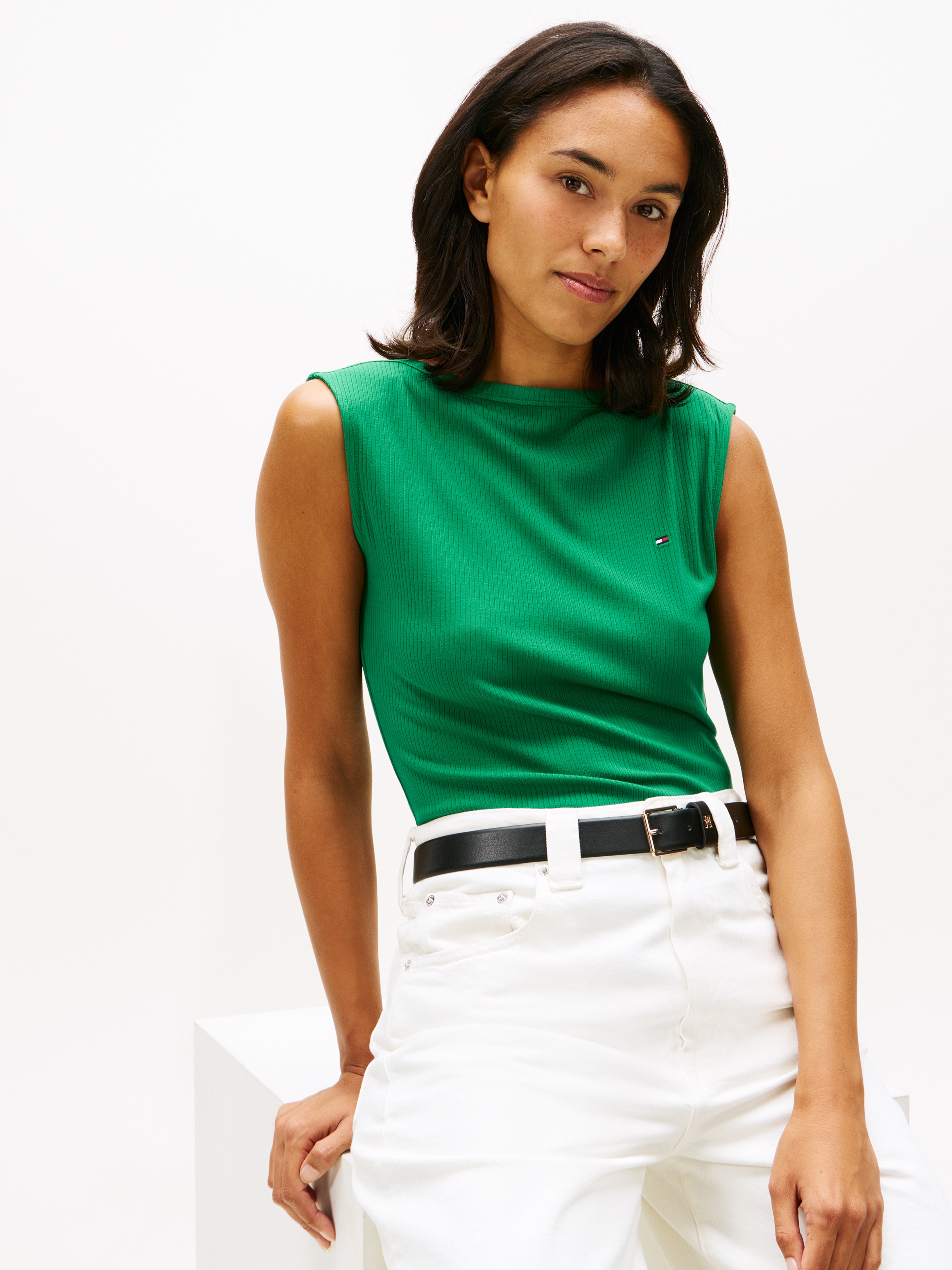 Tommy Hilfiger T-Shirt »SLIM 5X2 RIB BOAT-NK TANK«