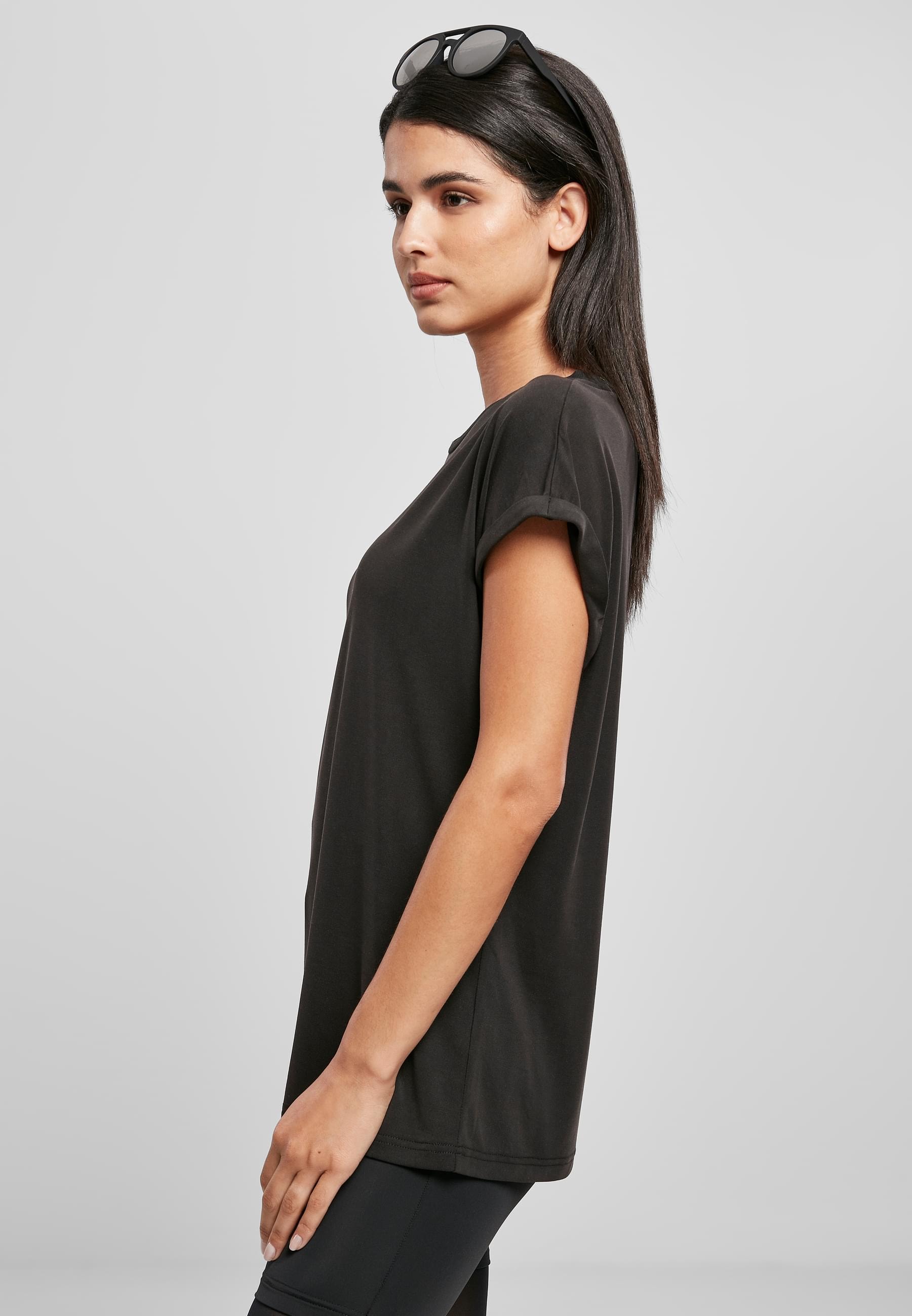 URBAN CLASSICS Kurzarmshirt »Urban Classics Damen Ladies Modal Extended Shoulder Tee«, (1 tlg.)