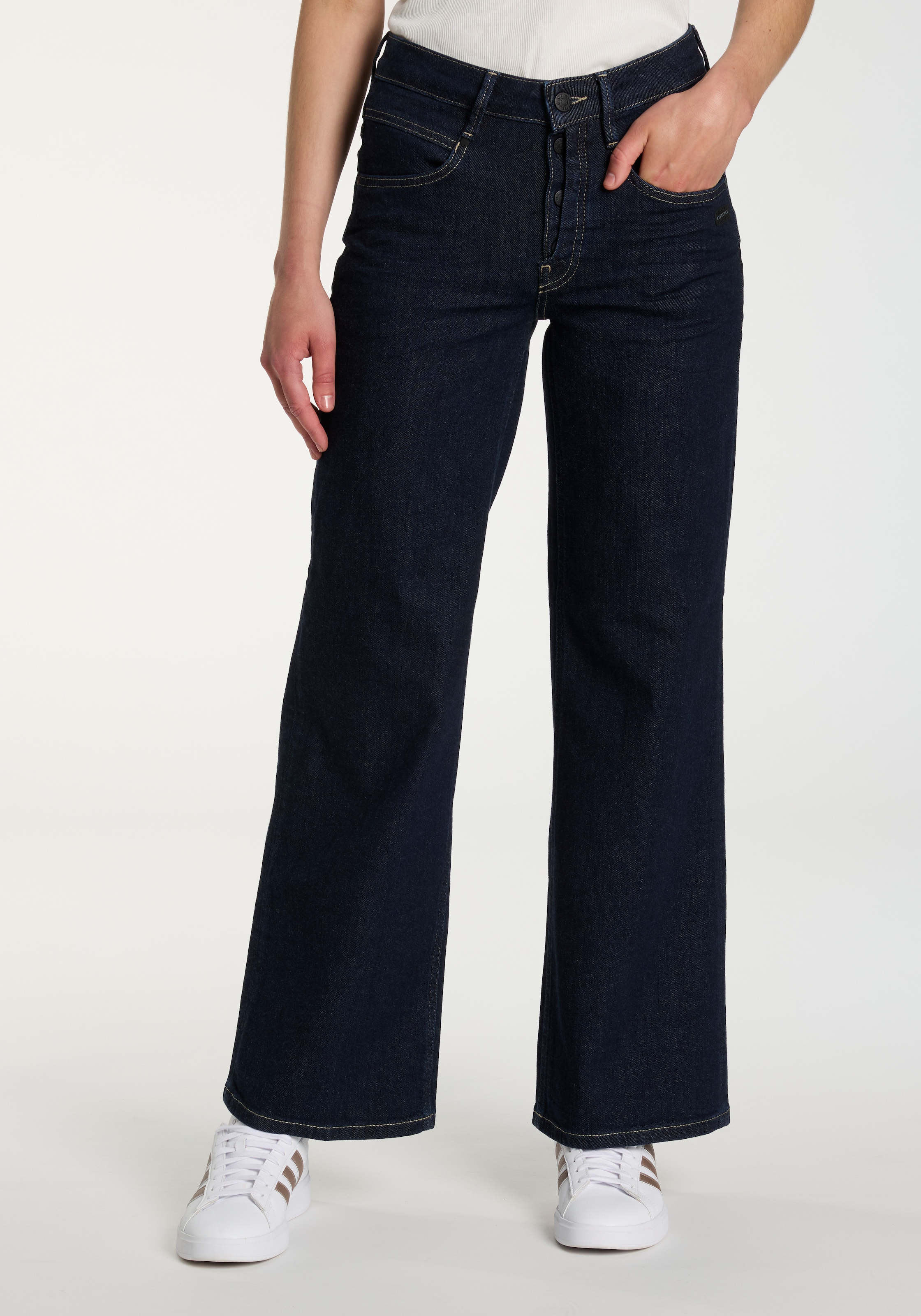 GANG Weite Jeans "94MEDINA WIDE", mit Knopfverschluss günstig online kaufen