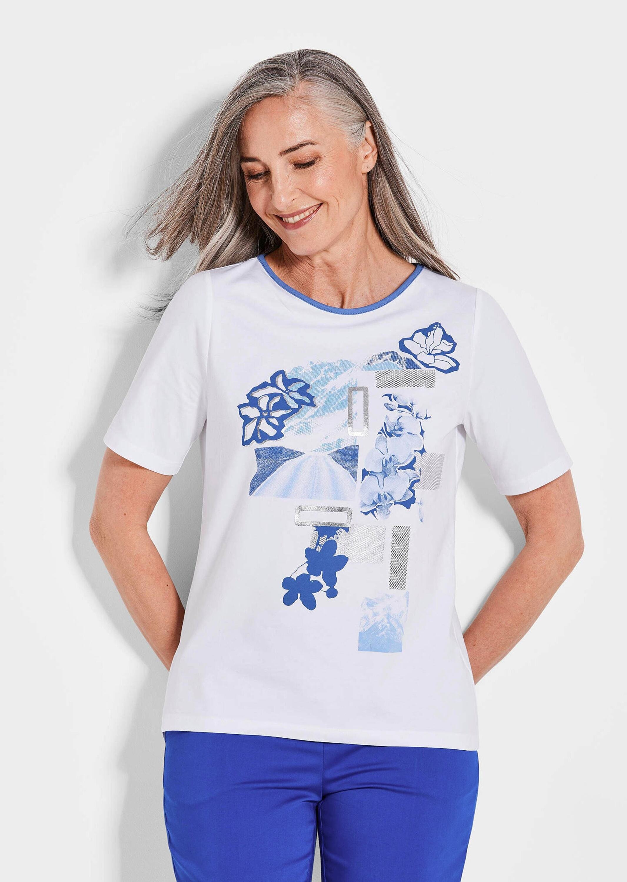 GOLDNER Kurzarmshirt "Sommeroberteil mit Frontdruck" günstig online kaufen