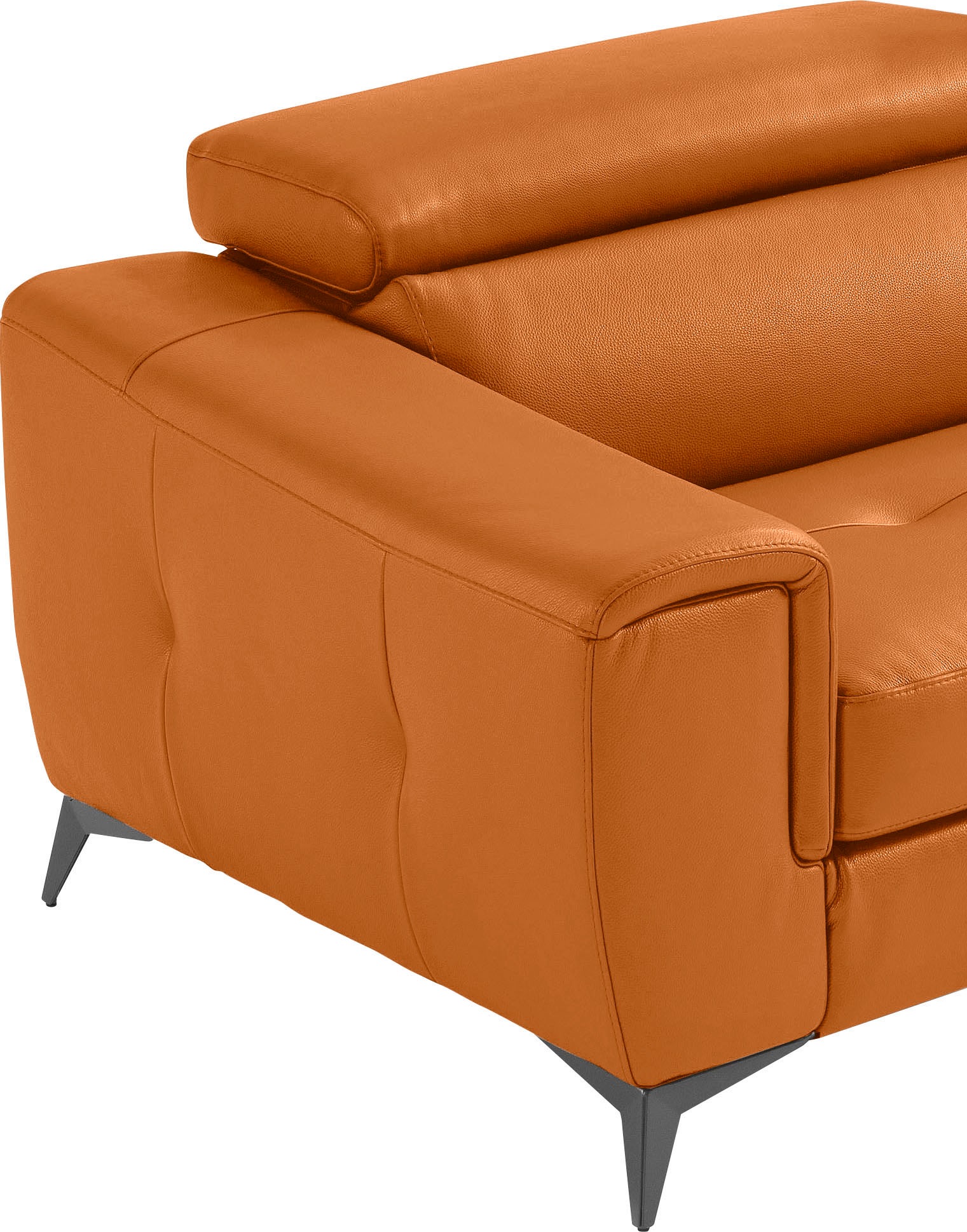 Egoitaliano 2,5-Sitzer »Francine, Designsofa, Loungesofa«, Kopfteile manuell verstellbar, mit edlen Metallfüßen