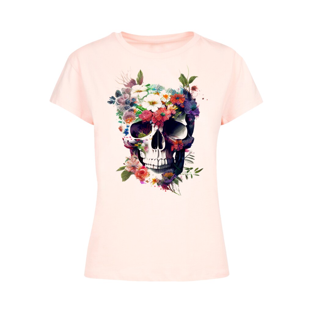 F4NT4STIC T-Shirt »Totenkopf Blumen«