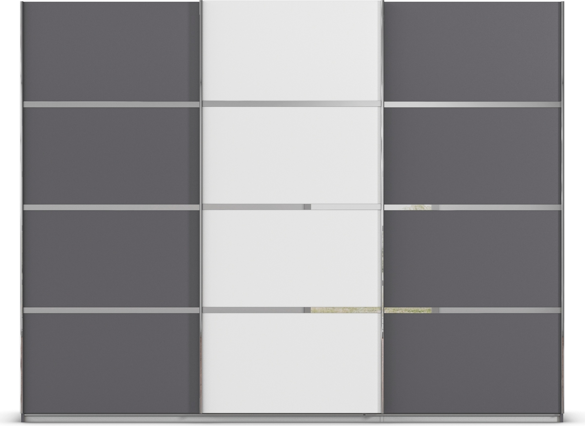 rauch Kleiderschrank »Schwebetürenschrank OTTO´s Choice Garderobe Schrank TOP ANGEBOT Avola«, (in 3 verschiedenen Ausstattungen BASIC/CLASSIC/PREMIUM), mit eleganten Zierleisten in Chrom, Schwarz oder Weiß MADE IN GERMANY
