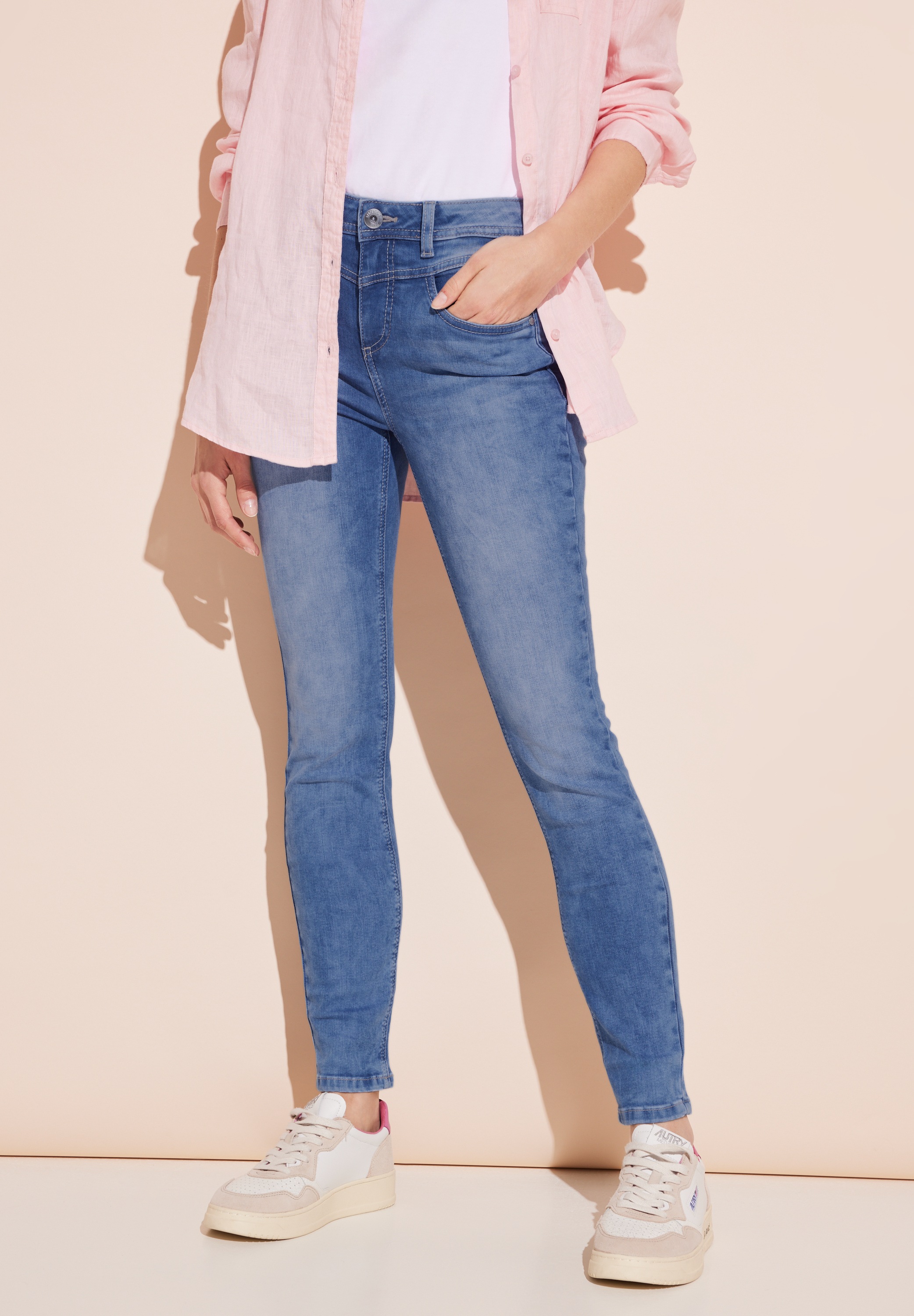 STREET ONE Gerade Jeans High Waist