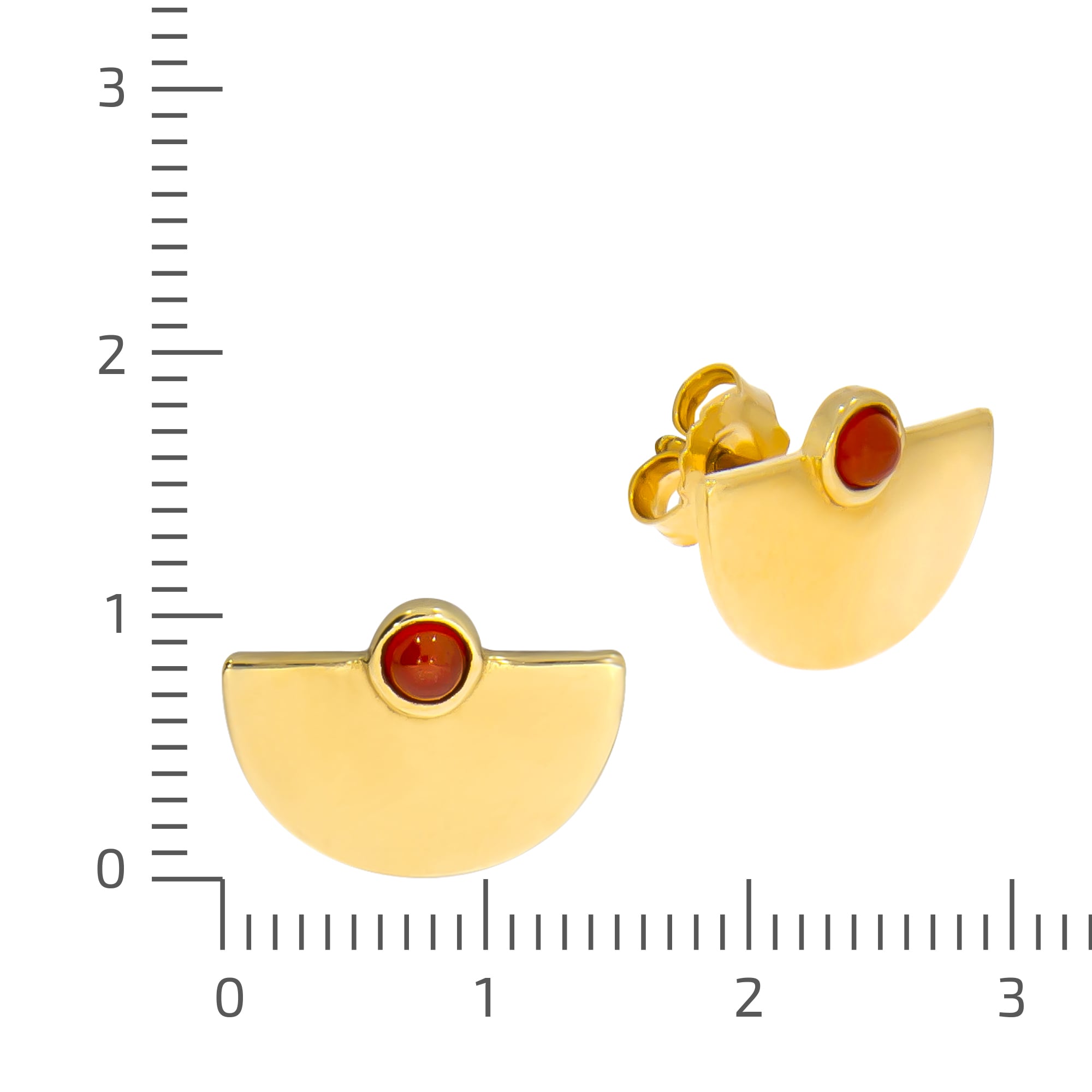 Zeeme Paar Ohrstecker »925/- Sterling Silber vergoldet Achat rot«