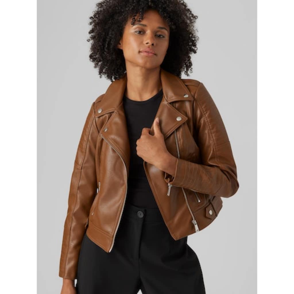 Vero Moda Lederimitatjacke »VMKERRIULTRA SHORT COATED JACKET NOOS«