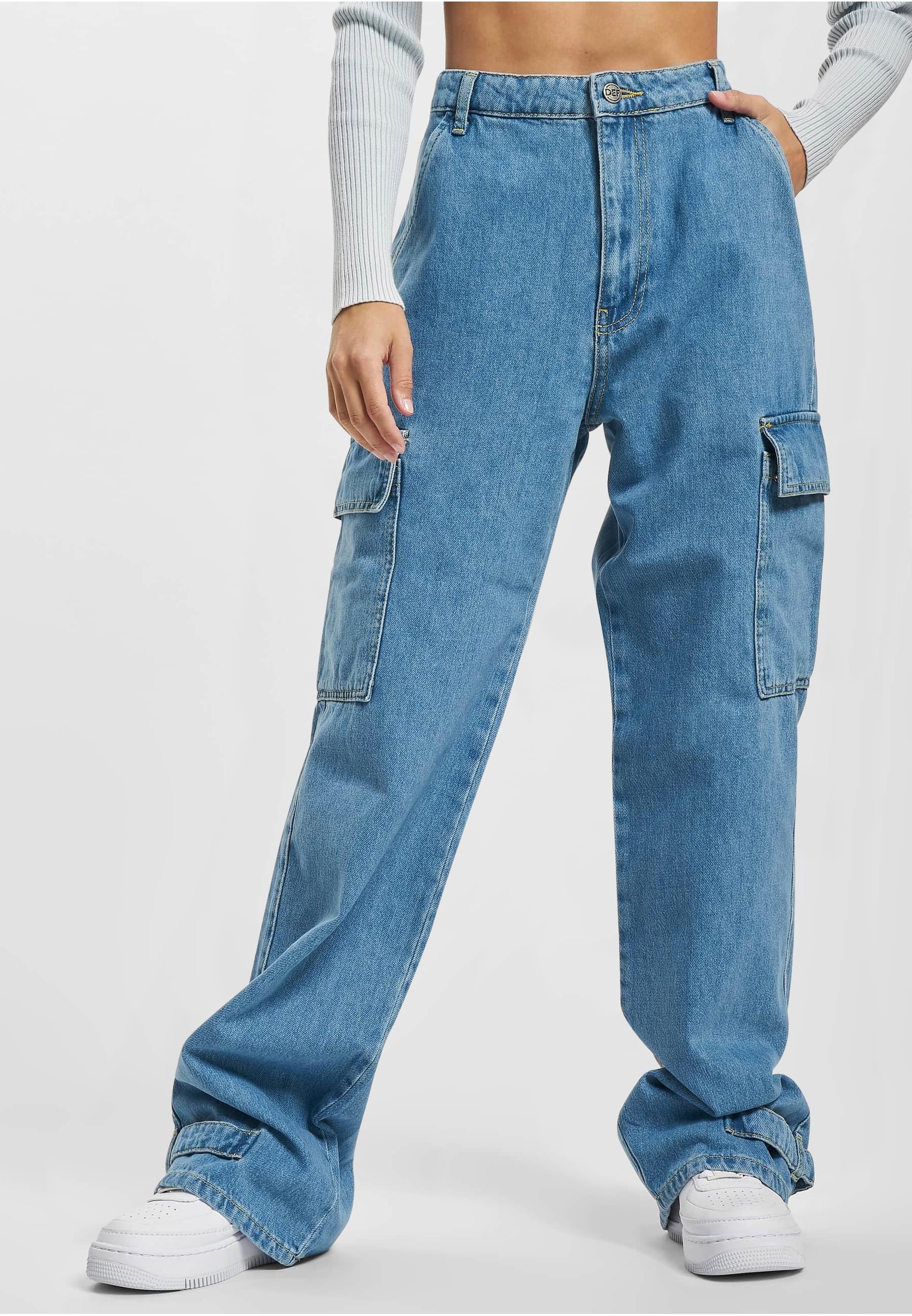 DEF Stoffhose »DEF Damen DEF Cargo Pants Denim«, (1 tlg.)