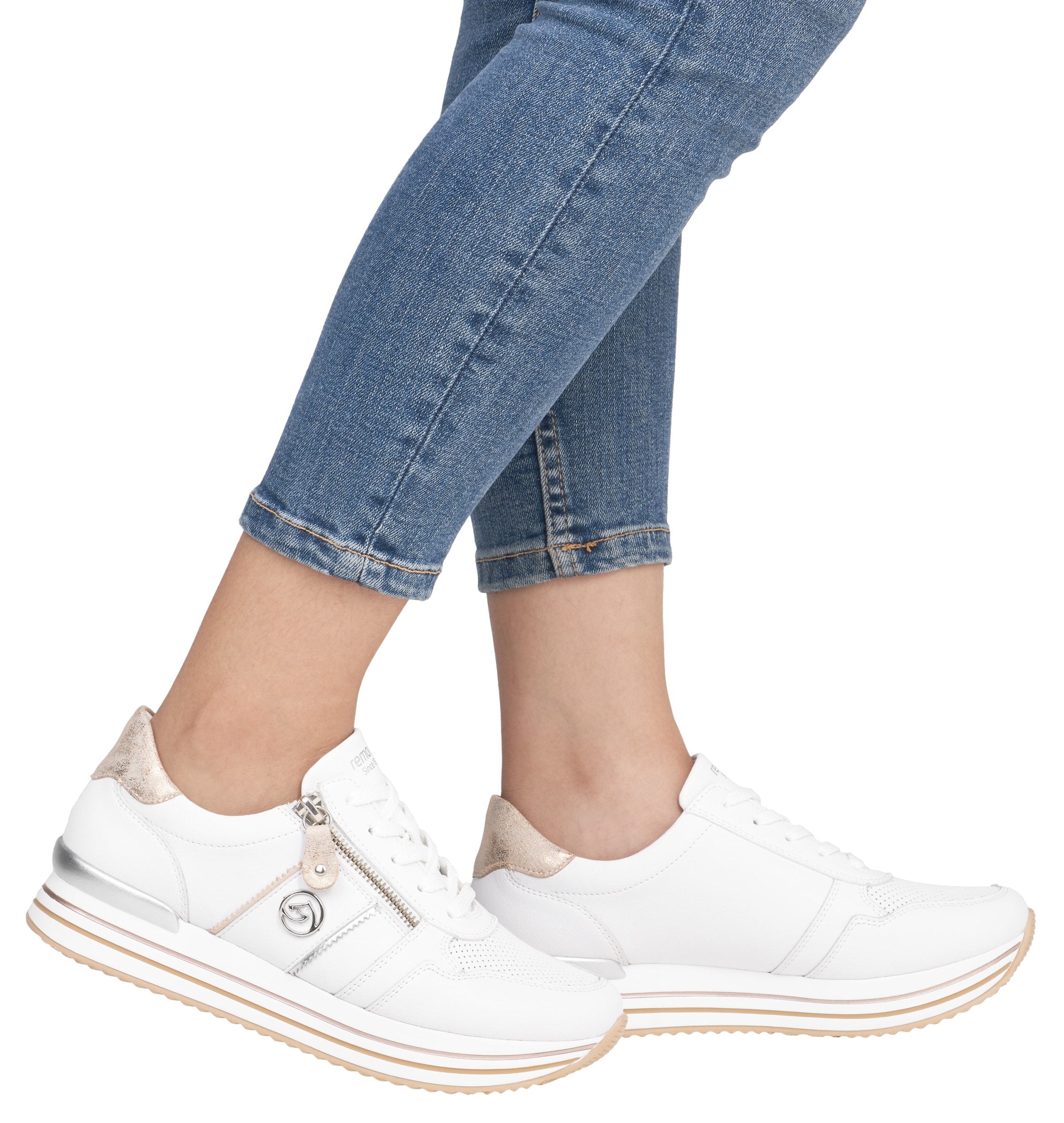 Remonte Plateausneaker, Freizeitschuh, Halbschuh, Schnürschuh mit seitlichem Reißverschluss