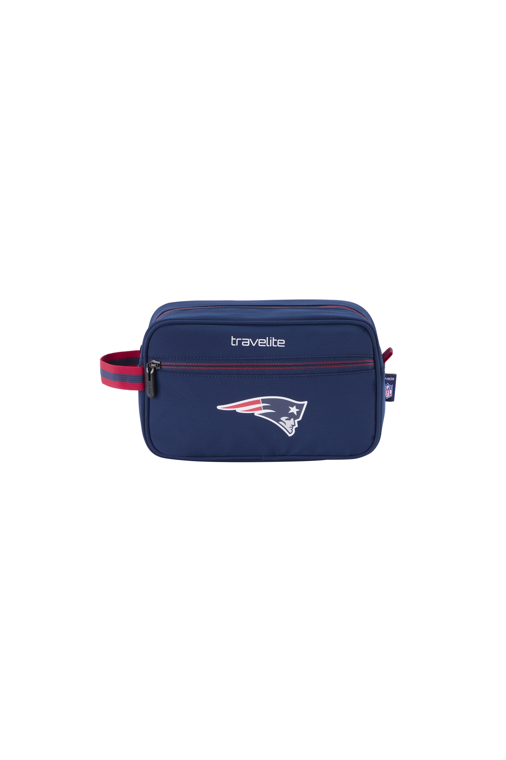 travelite Kosmetiktasche "travelite x NFL Kulturtasche" Unisex Kulturtasche großes Hauptfach und Frontfach mit Reißverschluss