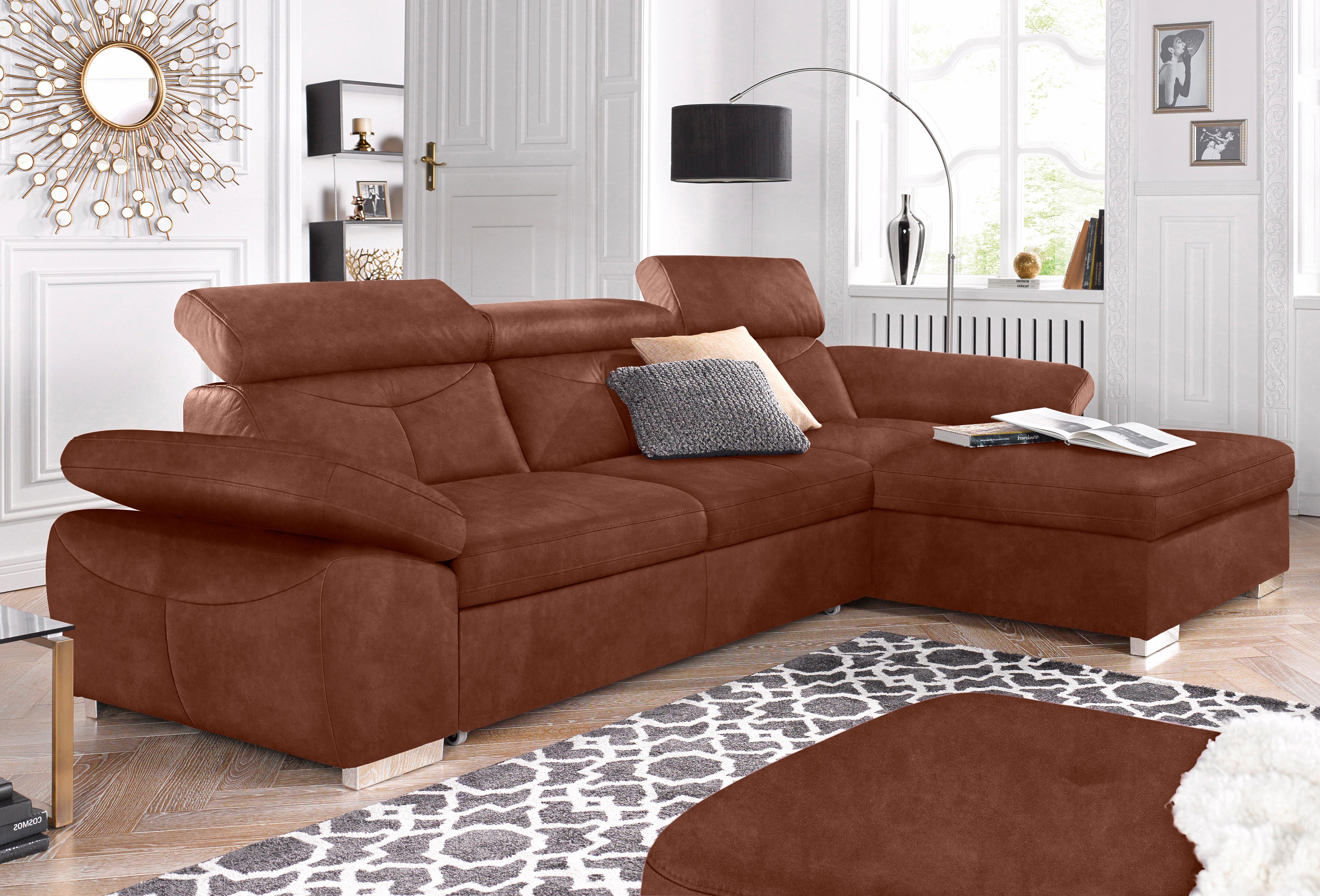 exxpo - sofa fashion Ecksofa "Spring, super bequem, mit Armteil- und Kopfteilfunktion" aus Luxus-Microfaser +Simply Clean - für besonders einfache Reinigung
