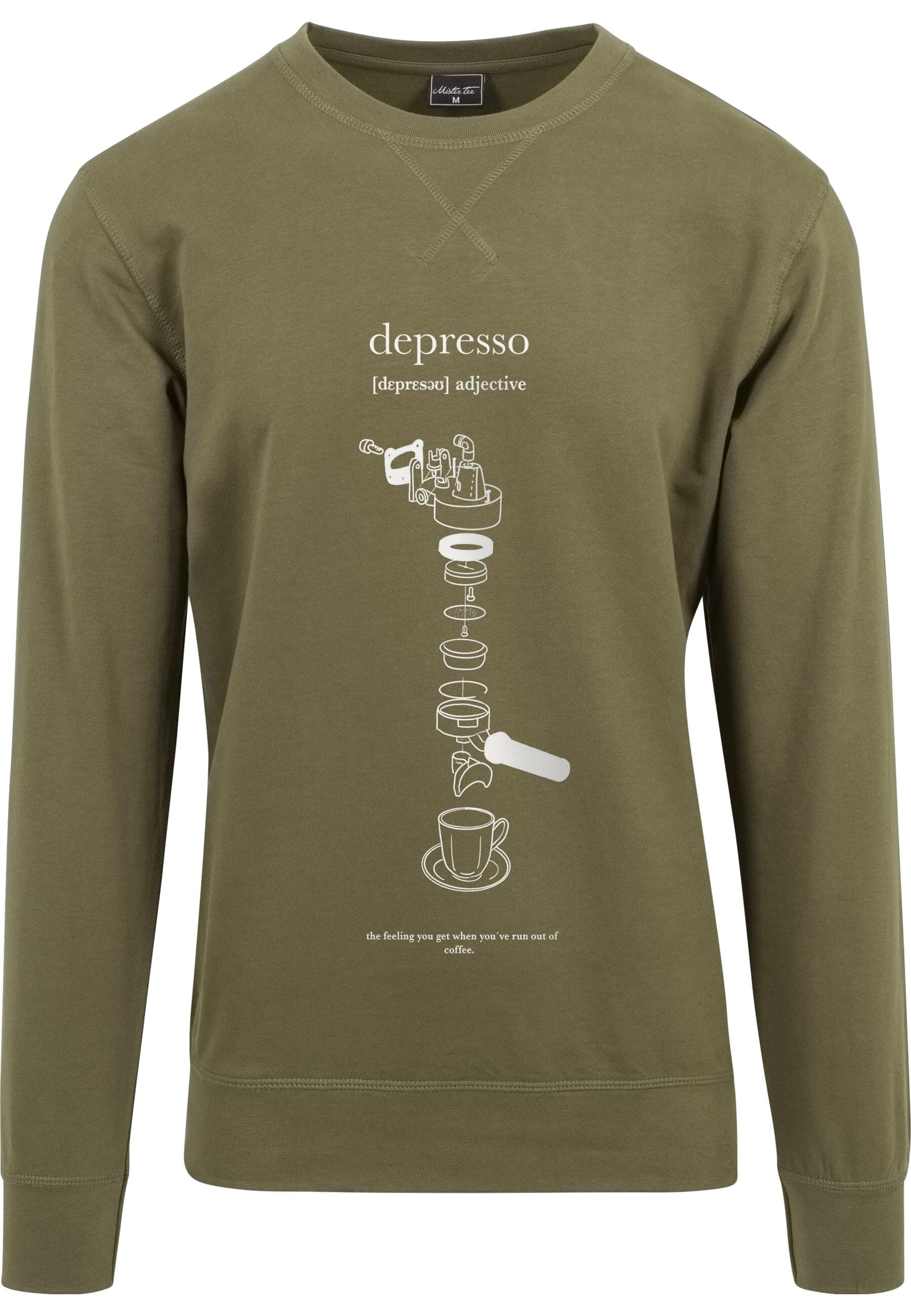 MisterTee Rundhalspullover "MisterTee Herren Depresso Crewneck" 1 Stk. tlg. günstig online kaufen
