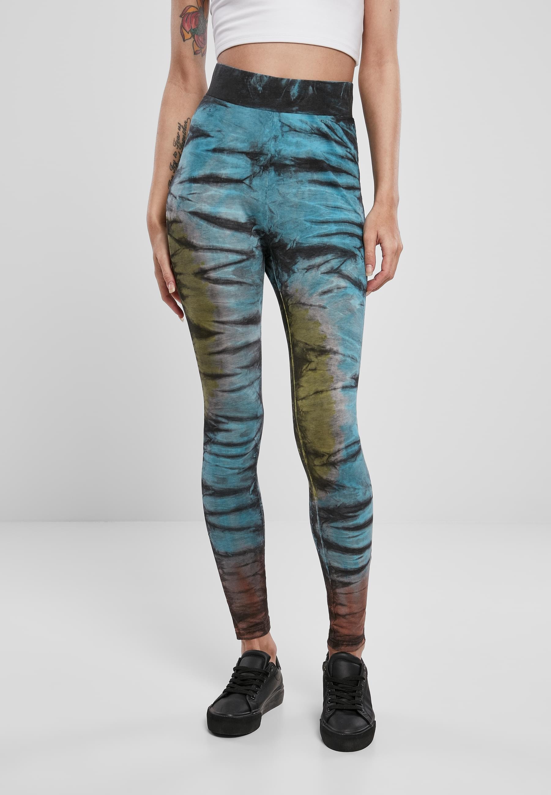 URBAN CLASSICS Leggings »Urban Classics Damen Ladies Cotton Tie Dye High Waist Leggings«, (1 tlg.)