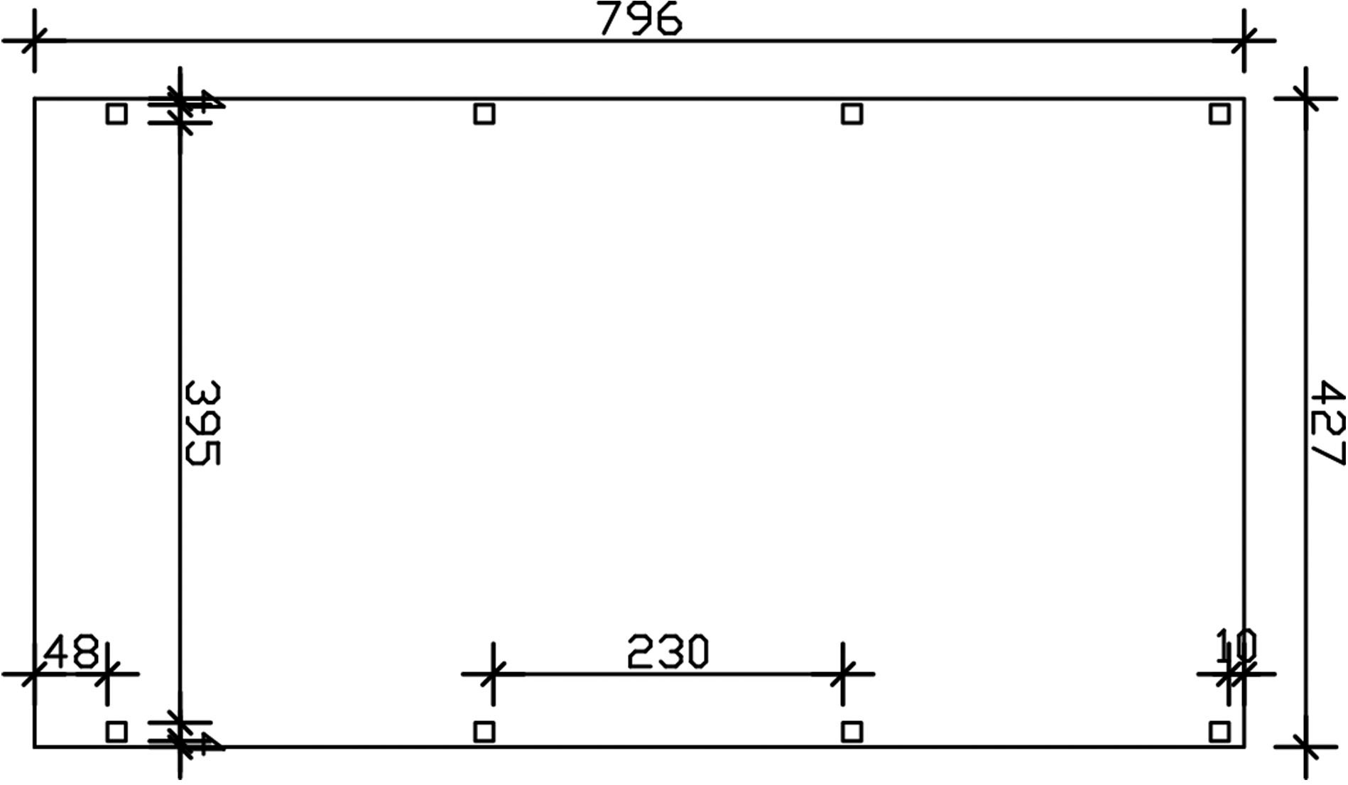 Skanholz Einzelcarport »Grunewald«, 395 cm, Anthrazit