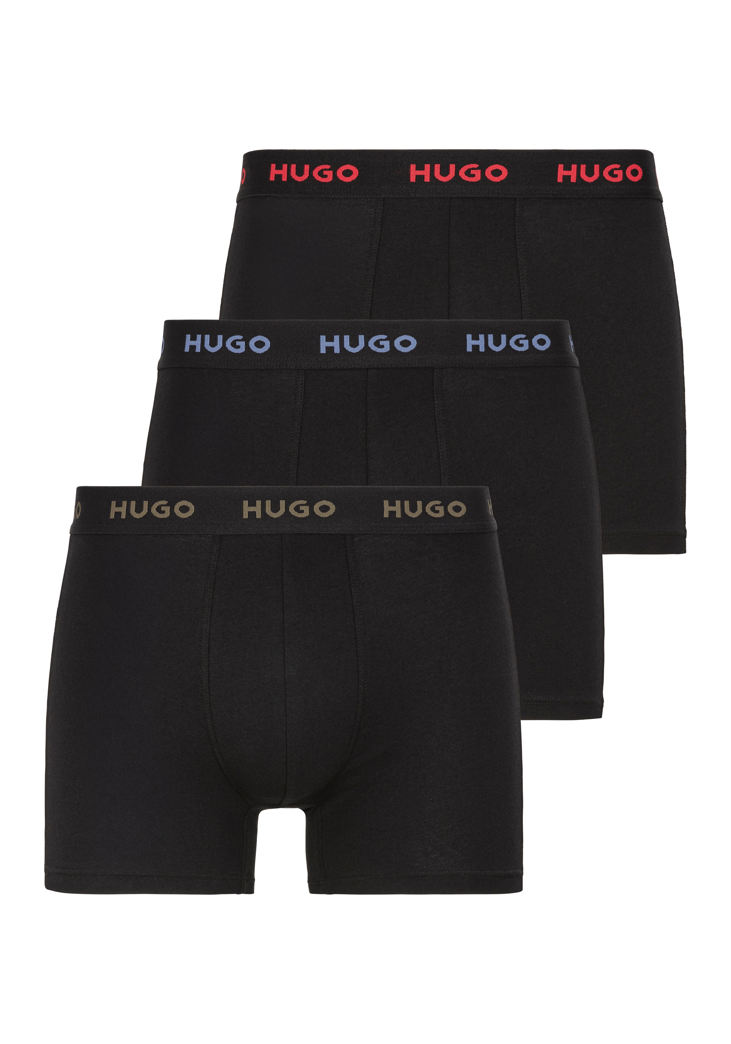 HUGO UNDERWEAR Herren Boxer "BOXERBR TRIPLE", Gr. S, bunt, Jersey, Obermaterial: 95% Baumwolle, 5% Elasthan, Unterhosen, mit elastischem Bund