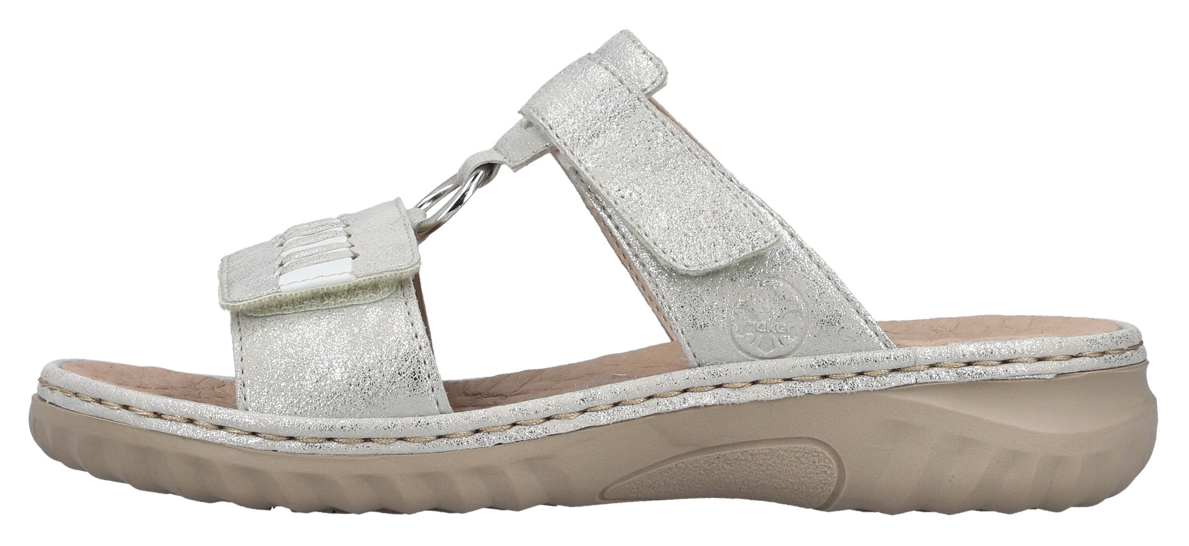 Rieker Pantolette, Sommerschuh, Strandschuh mit regulierbaren Klettverschlüssen