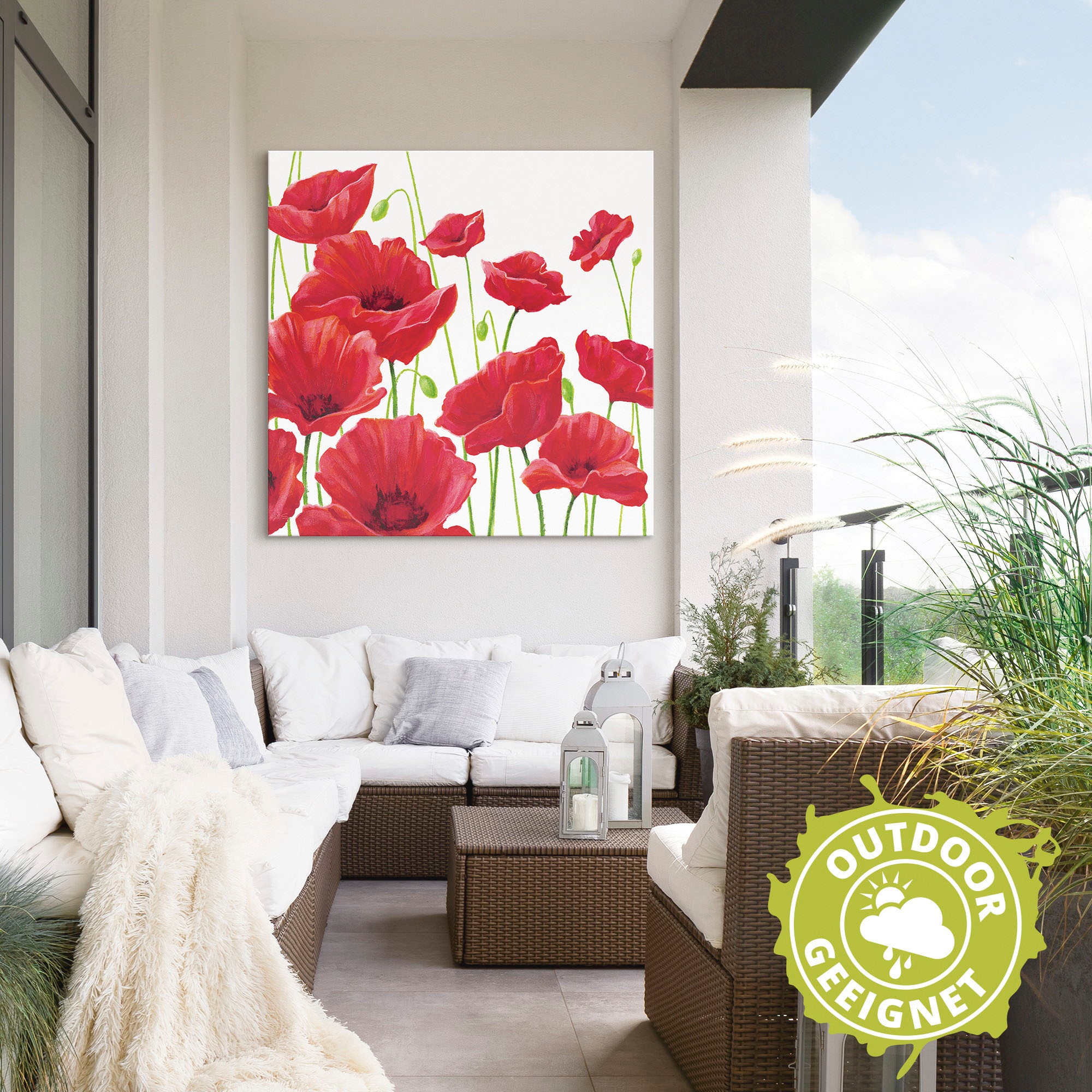 Artland Wandbild »Rote Mohnblumen I«, Blumen, (1 St.), als Alubild, Outdoorbild, Leinwandbild, Poster, Wandaufkleber