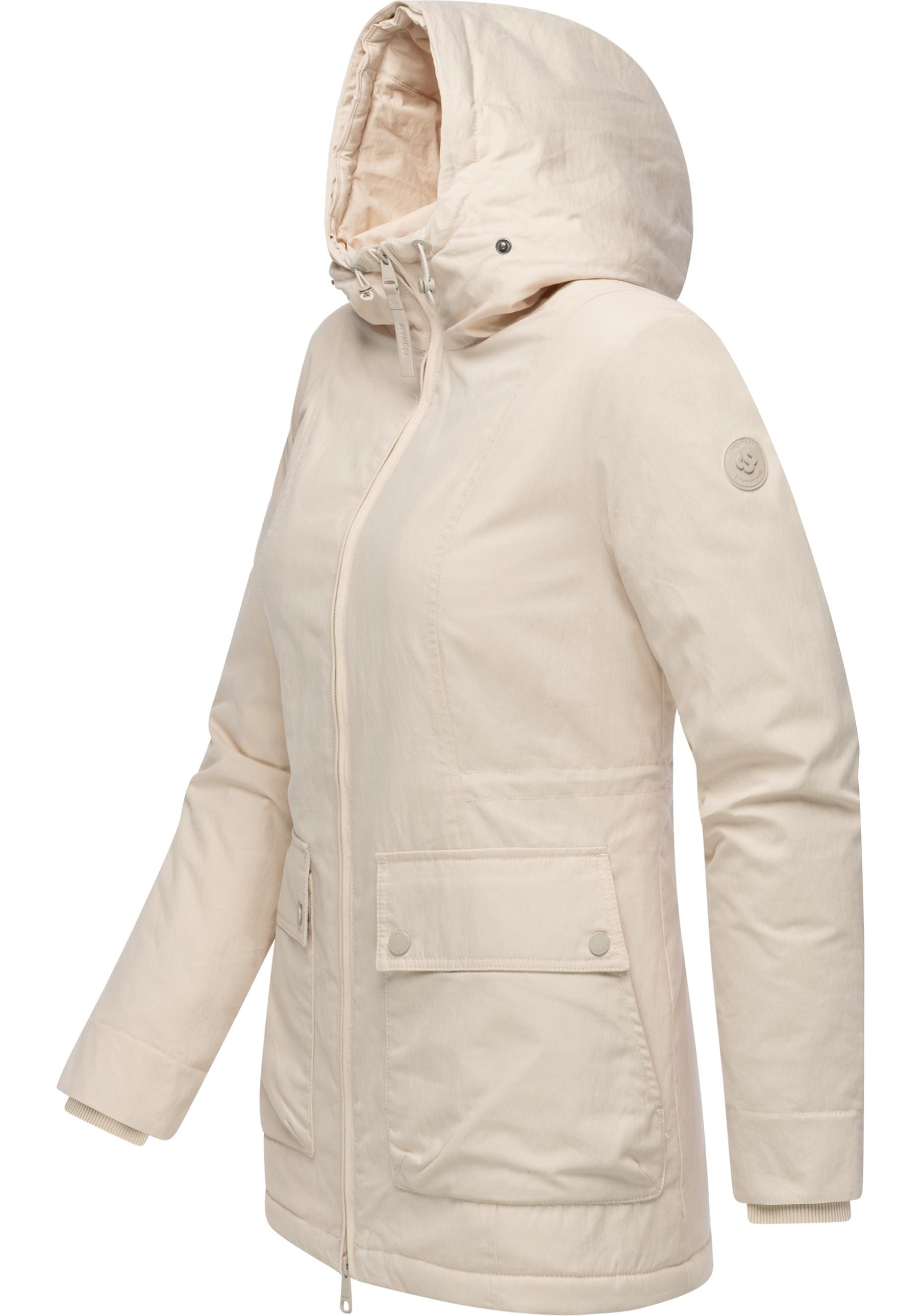 Ragwear Kurzmantel »Monadetta Warm«, Kurzer Wintermantel mit Kunstfellbesatz
