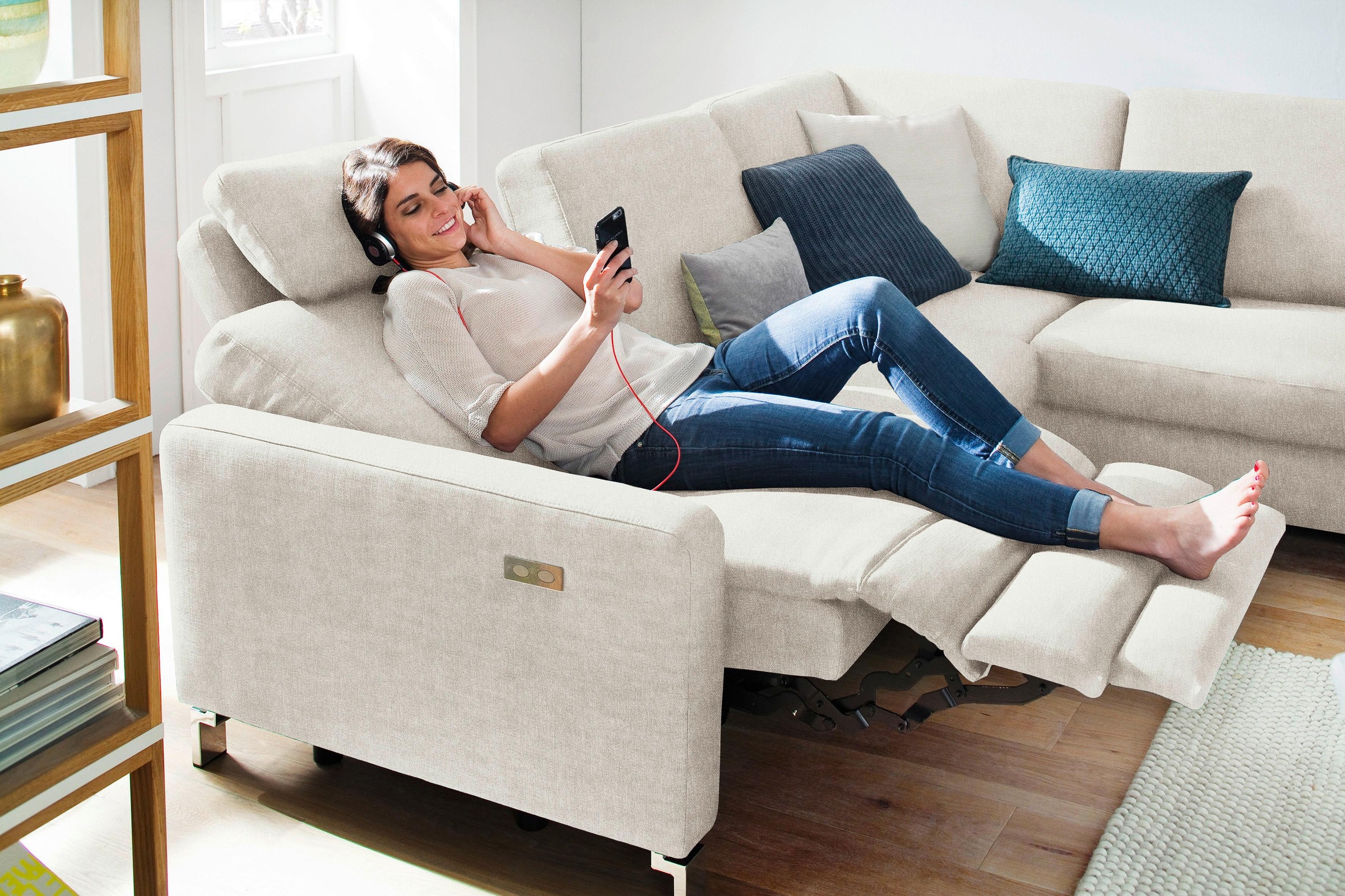 3C Candy Ecksofa »Mainau modern und elegant, mit gutem Sitzkomfort, L-Form«, wahlweise mit elektrischer Relaxfunktion, Federkern