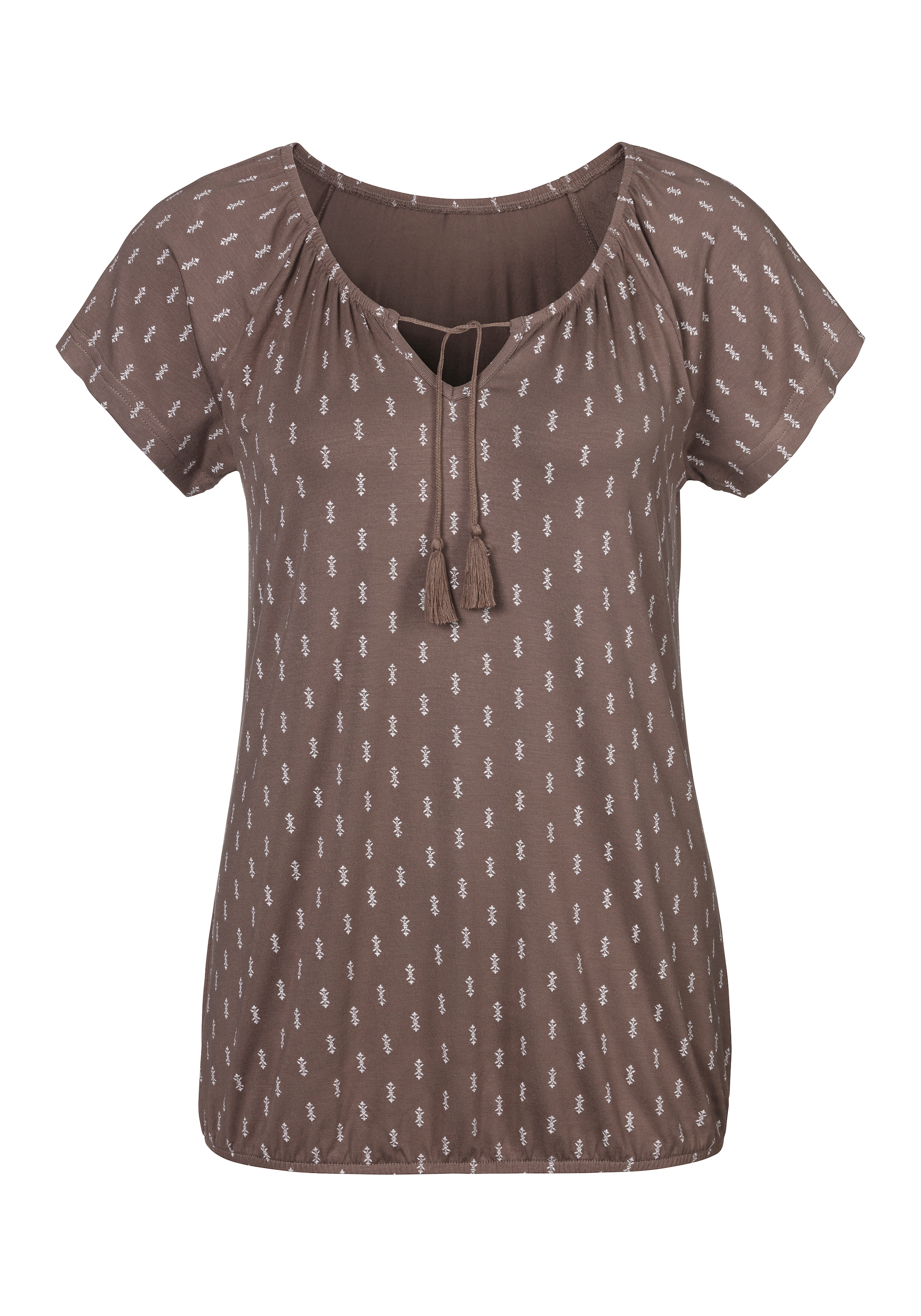 Vivance Kurzarmshirt »mit leicht gerafftem Ausschnitt«, (2er-Pack), aus weichem Viskose-Stretch