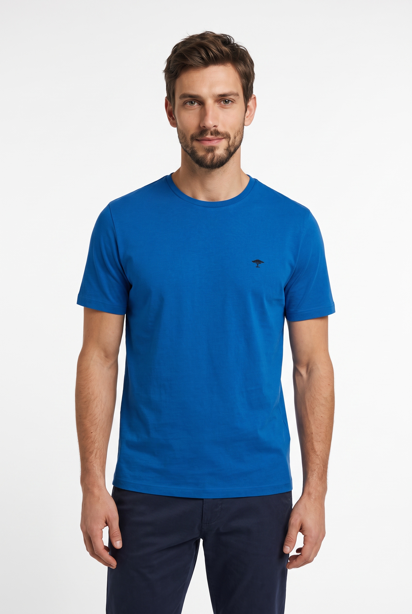 FYNCH-HATTON "FYNCH-HATTON Basic T-Shirt" Sommershirt in unifarben, mit Logostickerei