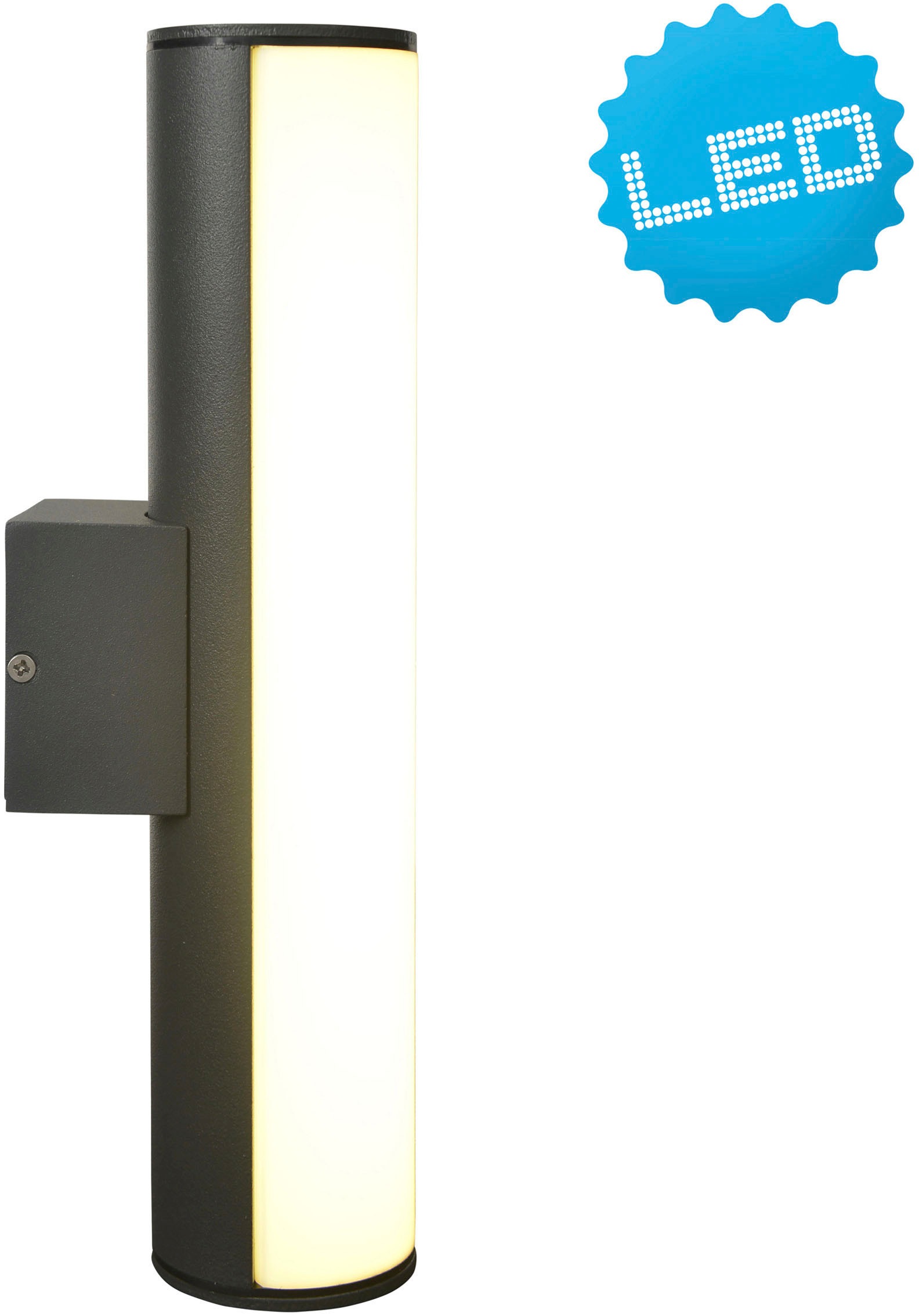 näve LED Außen-Wandleuchte "Flair", 1 flammig, Aluminium dunkelgrau Länge 30cm IP54 warmweißes Licht