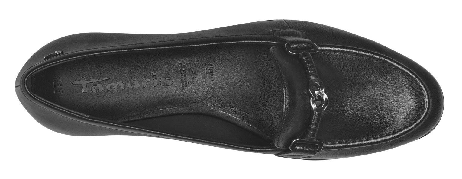 Tamaris Slipper, Blockabsatz, Schlupfschuh, Businessschuh mit hübscher Zierspange