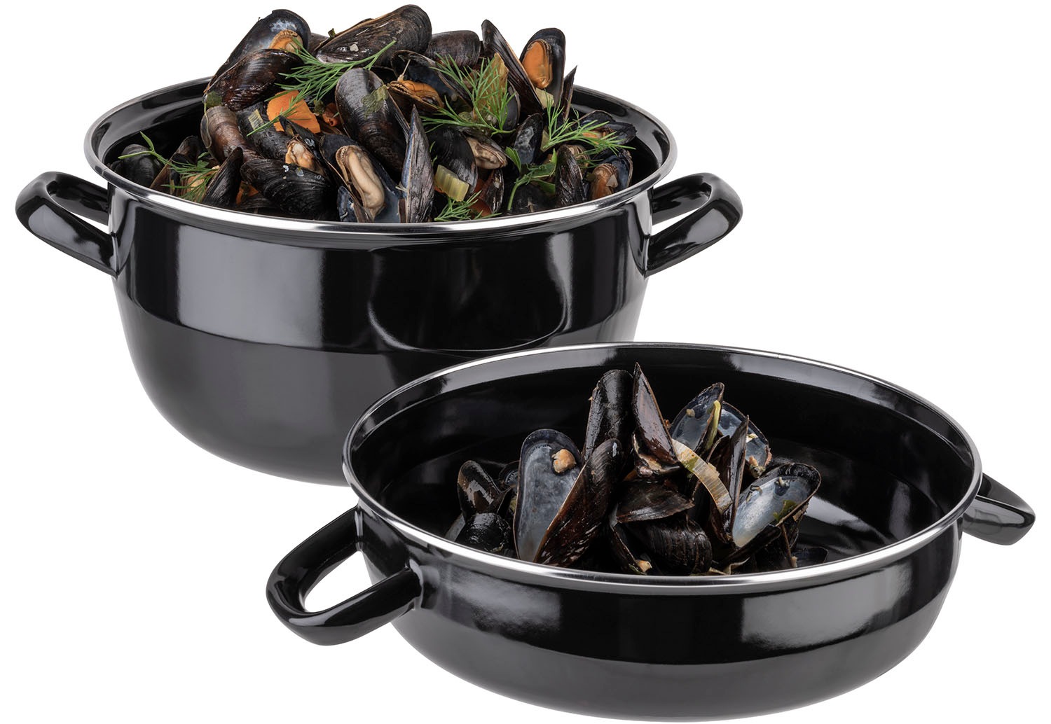 Thumbnail - APS Kochtopf "APS Muscheltopf", Emaille, Topf und Deckel mit Funktion