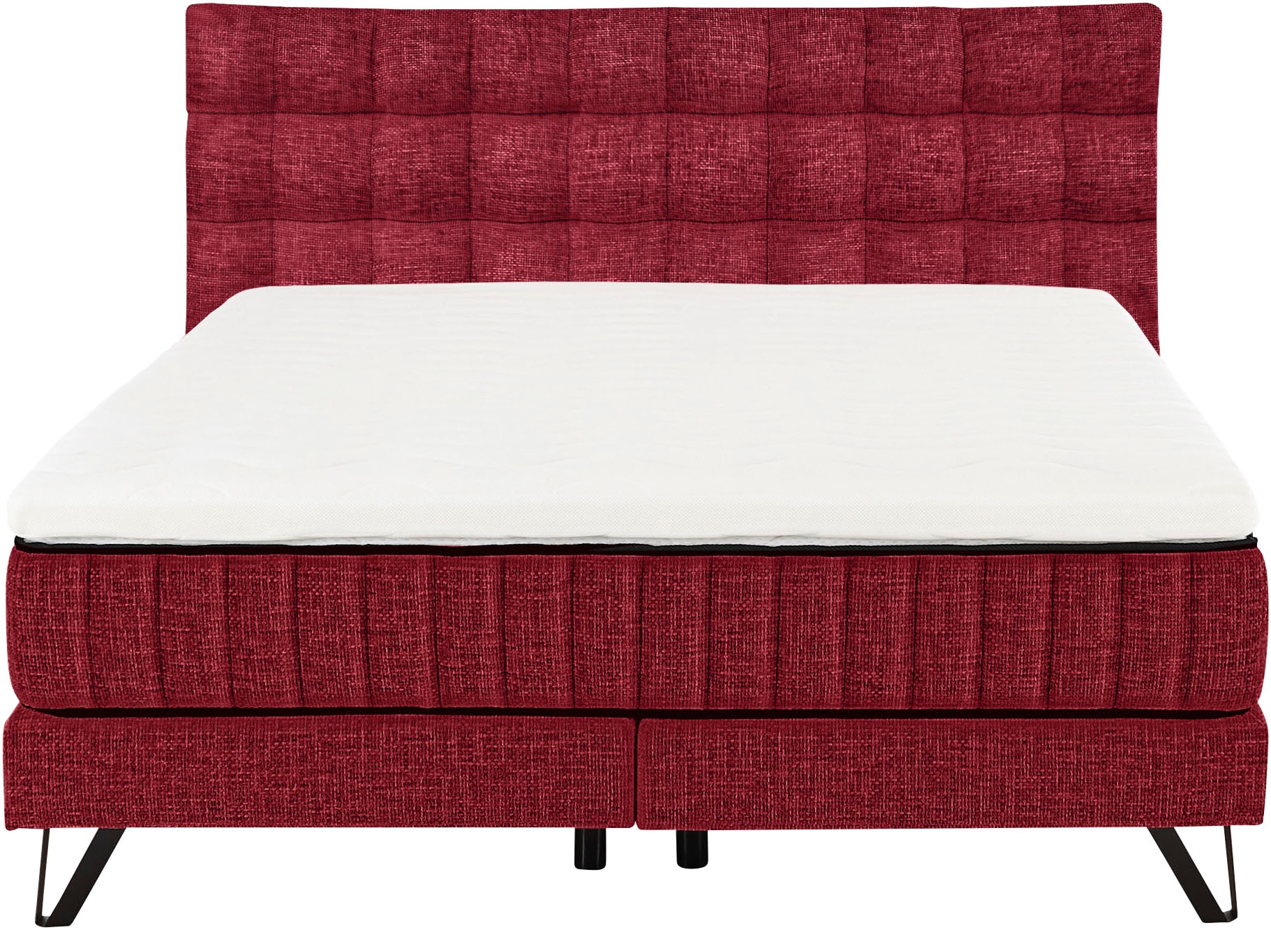 set one by Musterring Boxspringbett »Baldwin«, mit Duo-Matratze, Kopfteil mit quadratischer Steppung, 180 x 200 cm