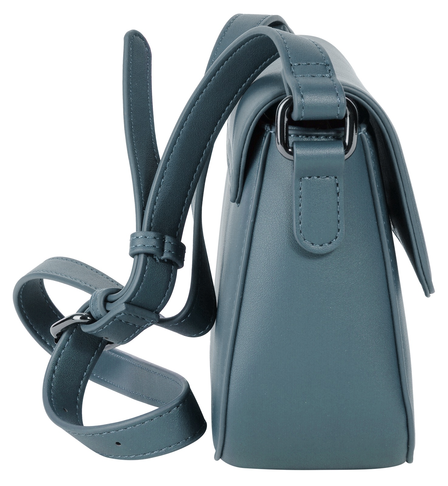 Umhängetasche BUGATTI "ALMATA", Damen, Gr. B/H/T: 22cm x 15cm x 8cm onesize, blau, Kunstfaser, leicht glänzend, unifarben, Taschen Umhängetasche 3