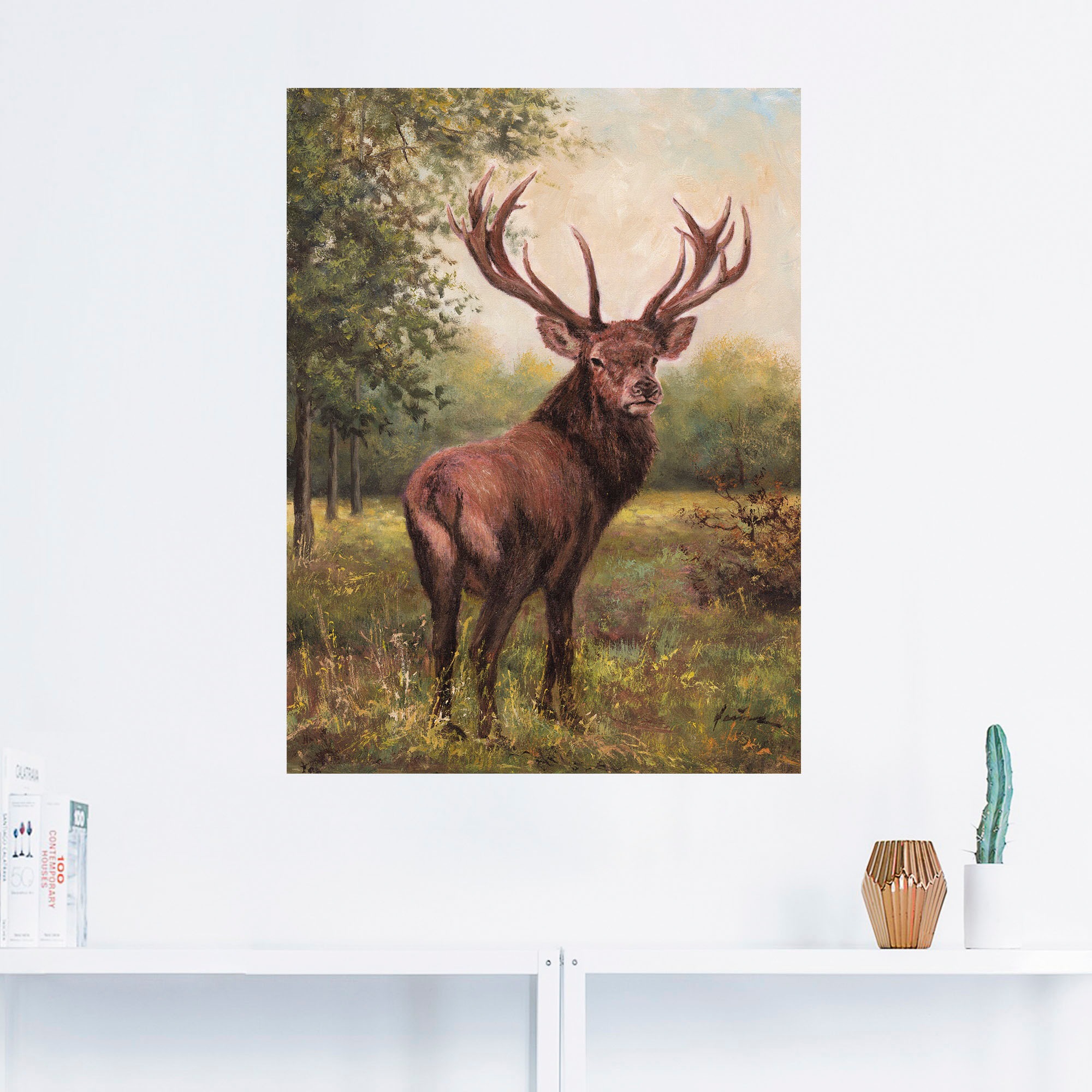 Artland Wandbild "Hirsch", Wildtiere, (1 St.), als Leinwandbild, Poster, Wa günstig online kaufen