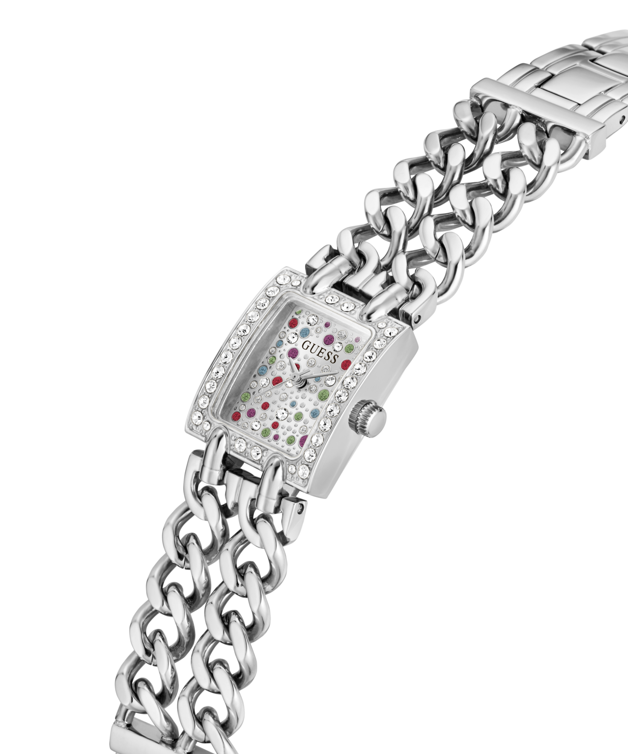 Guess Quarzuhr »MICRO MOD« Armbanduhr, Damenuhr, Edelstahlarmband, analog
