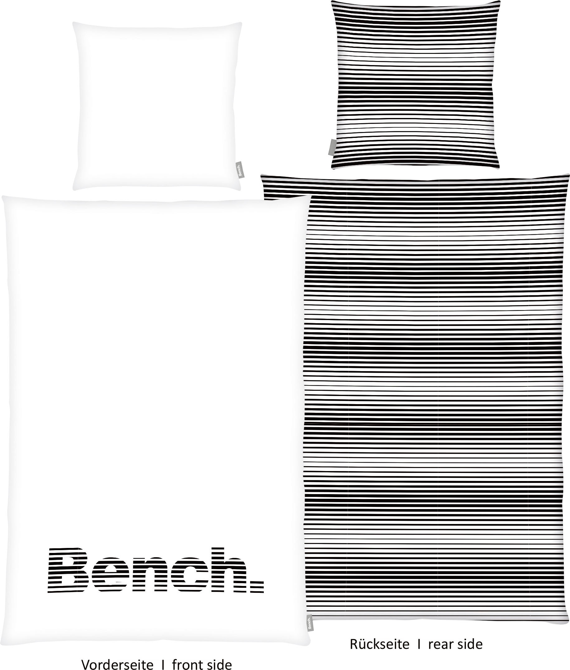 Bench. Wendebettwäsche "Bench" mit Schriftzug