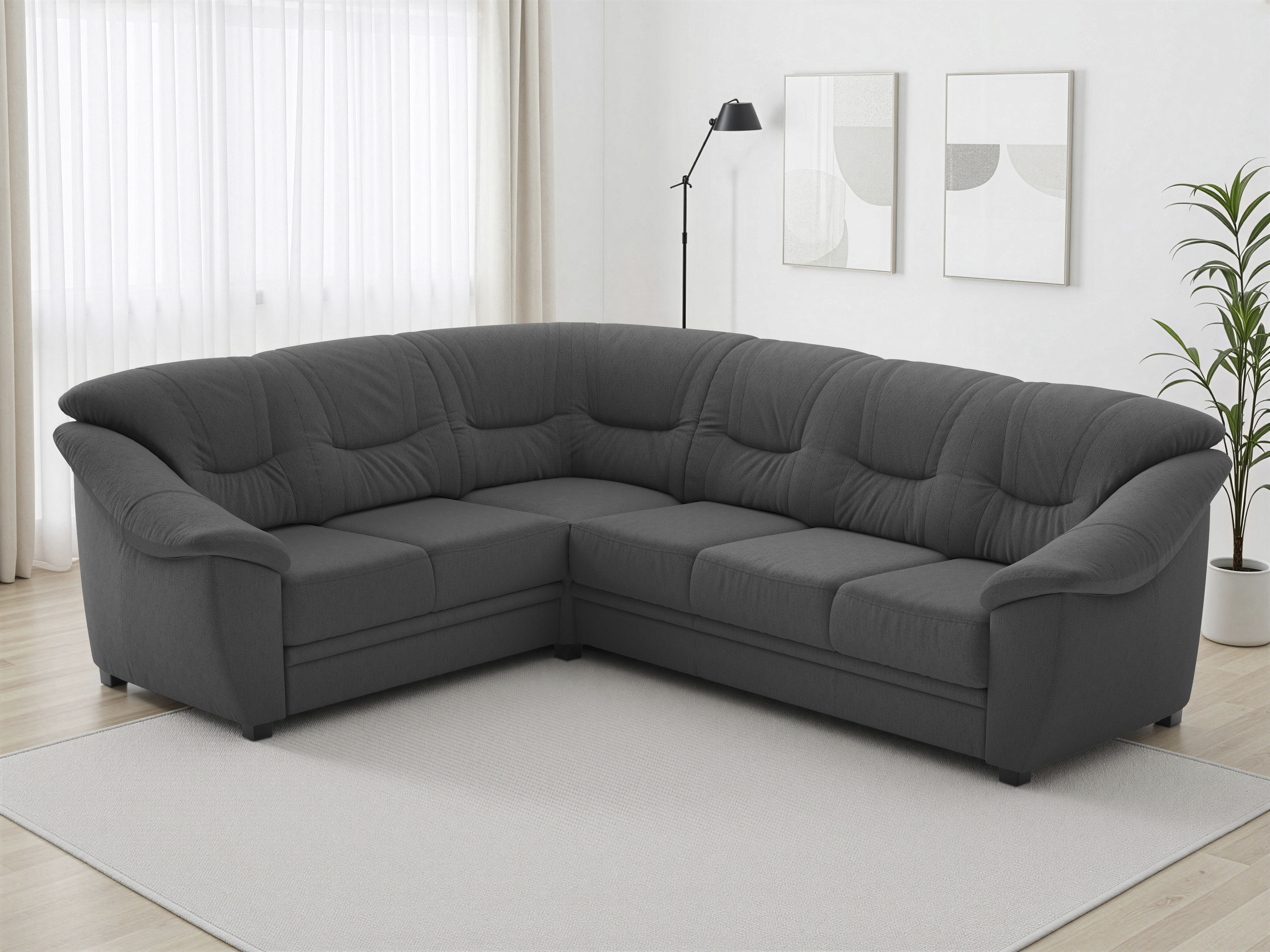 sit&more Ecksofa "Savona L-Form, B. 262 cm, Komfortsitz, Eckcouch mit Stoff- & Lederwahl" optional Schlaffunktion, Liegefl. 120x195 cm