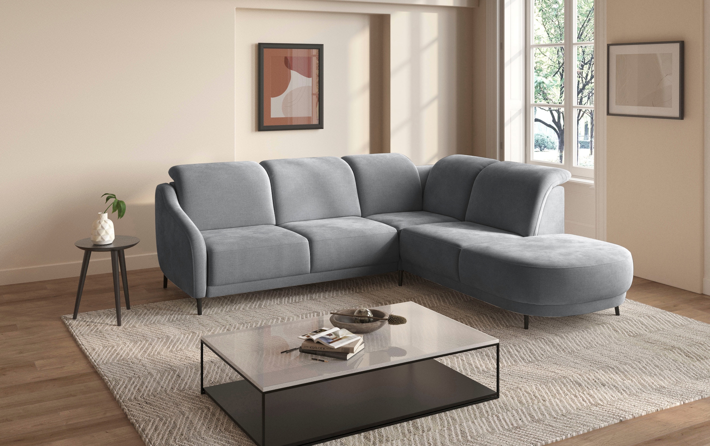 sit&more Ecksofa "Blues L-Form", wahlweise mit Klapptisch und USB günstig online kaufen