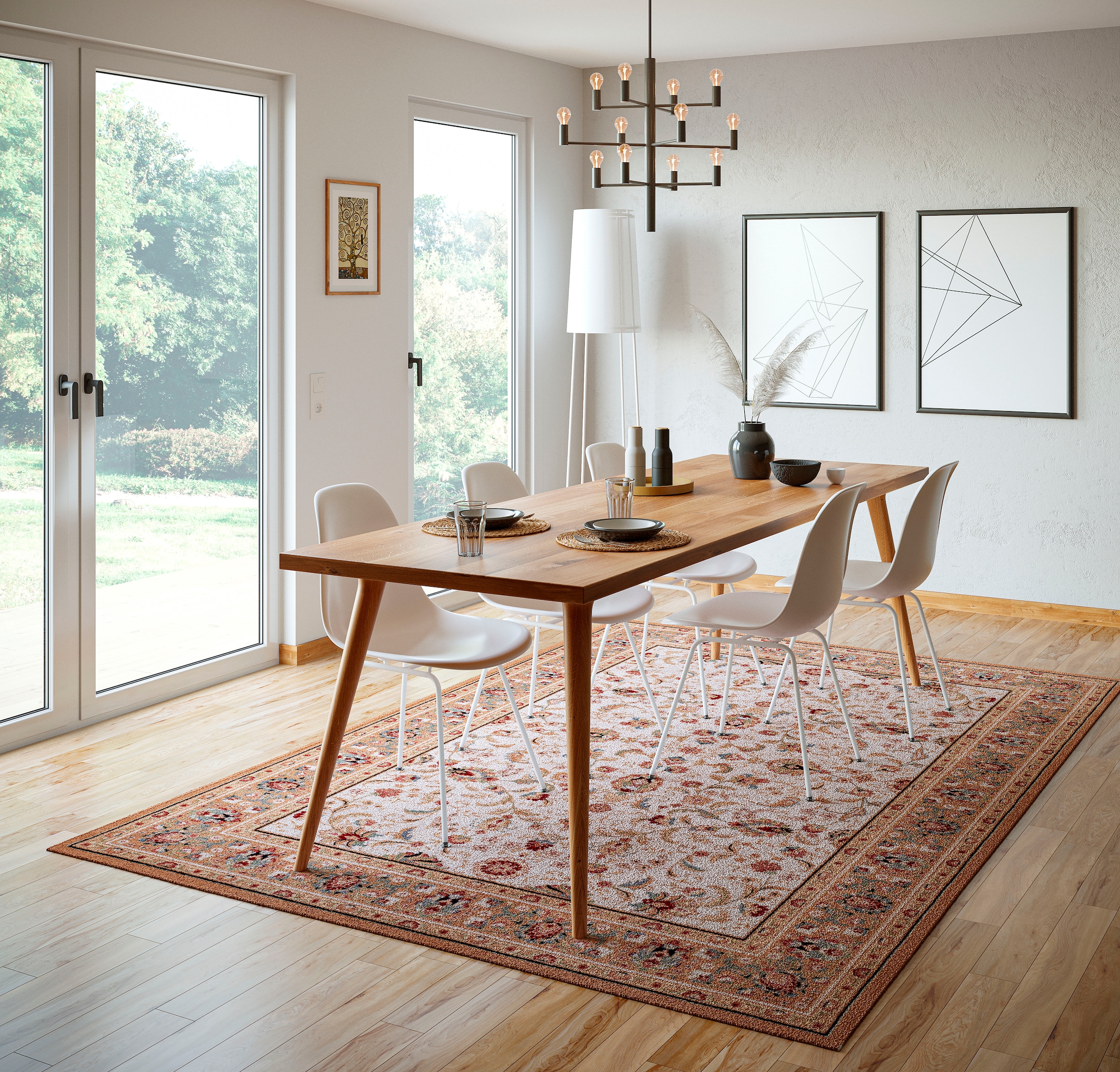 THEKO Wollteppich »Dolna - 808«, rechteckig, 10 mm Höhe, Kurzflor, reine Wolle, Orient-Optik